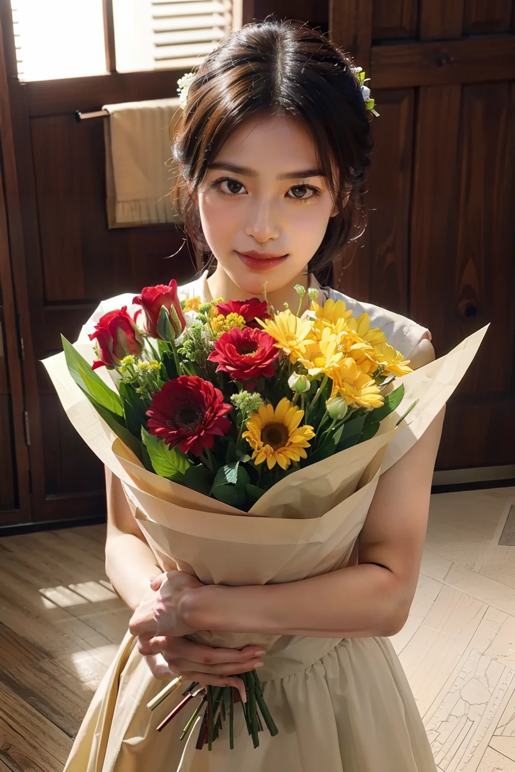 top-quality、a picture、Live Action、flower bouquet