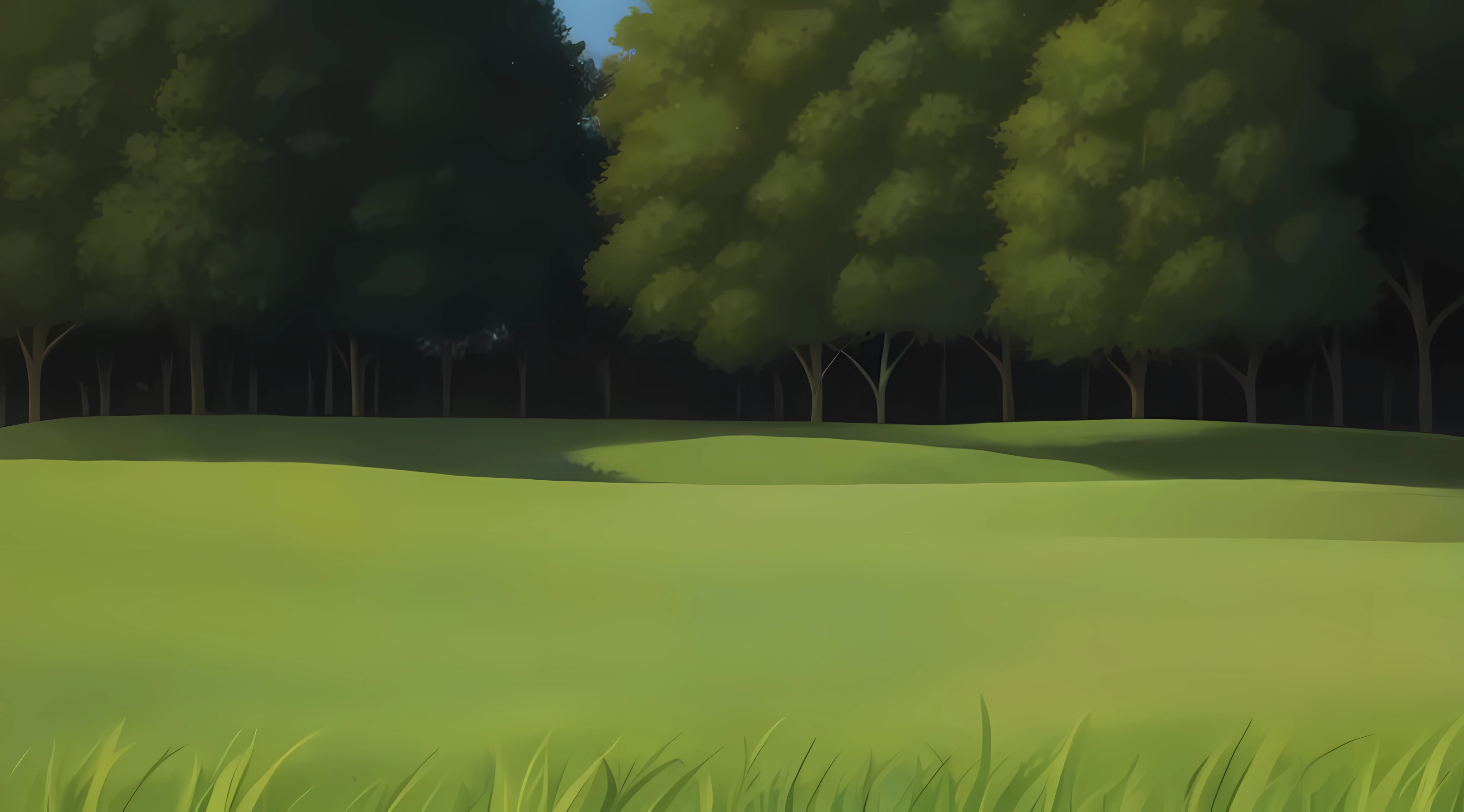 grassy fields，lush field, grassy fields, an open field, Green field,The tree