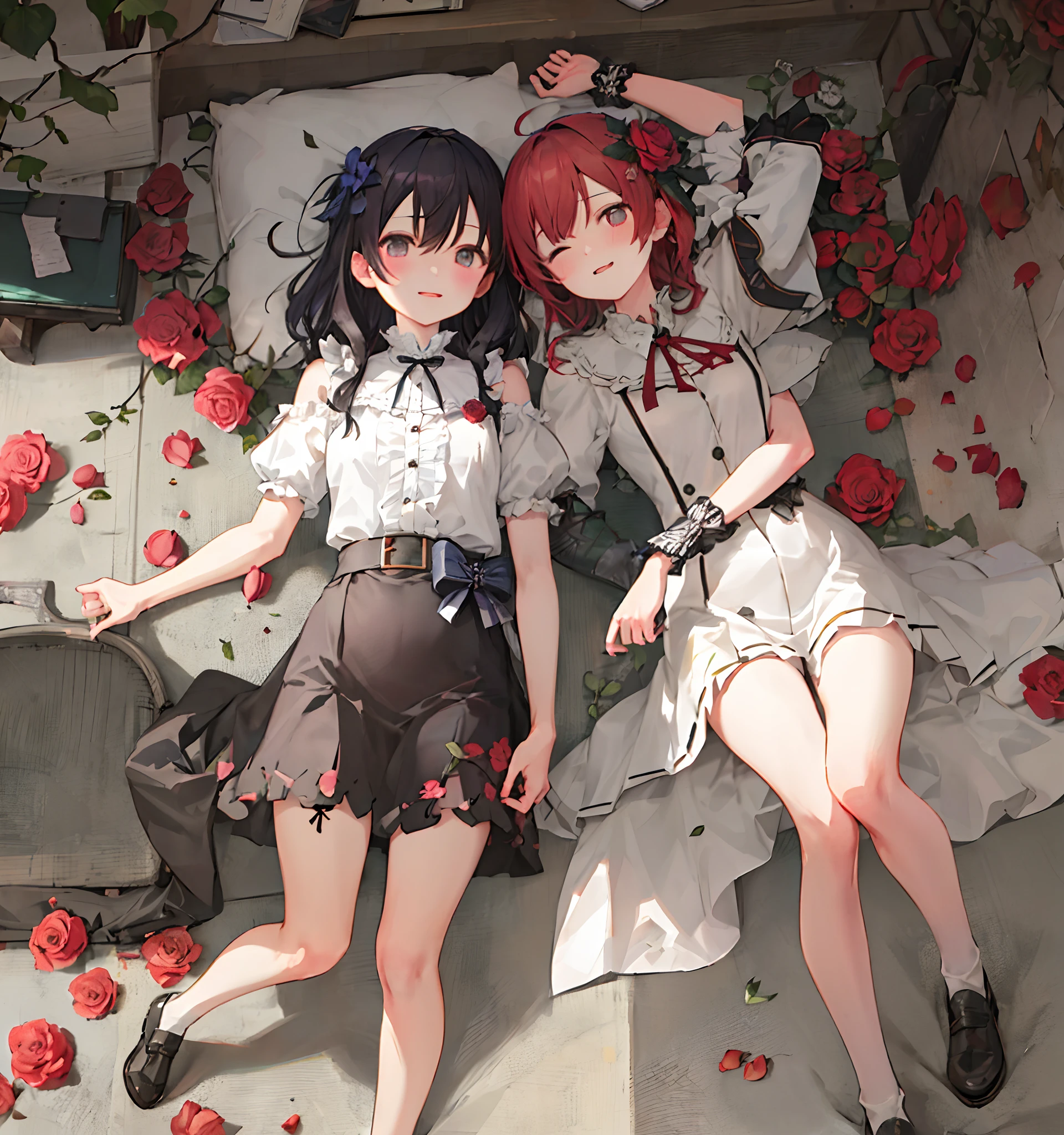 Roses blooming on graves。