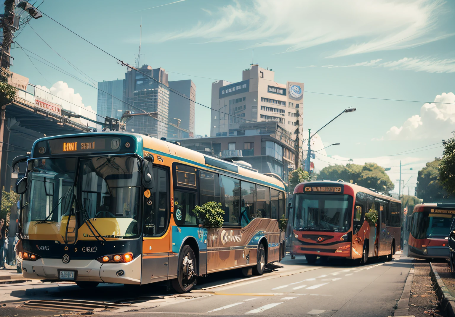 futuristic articulated bus, brancos de fundo, Corpo Steampunk, detalhes intrincados, Magnificent, cinemactic, high resolution, 4k,