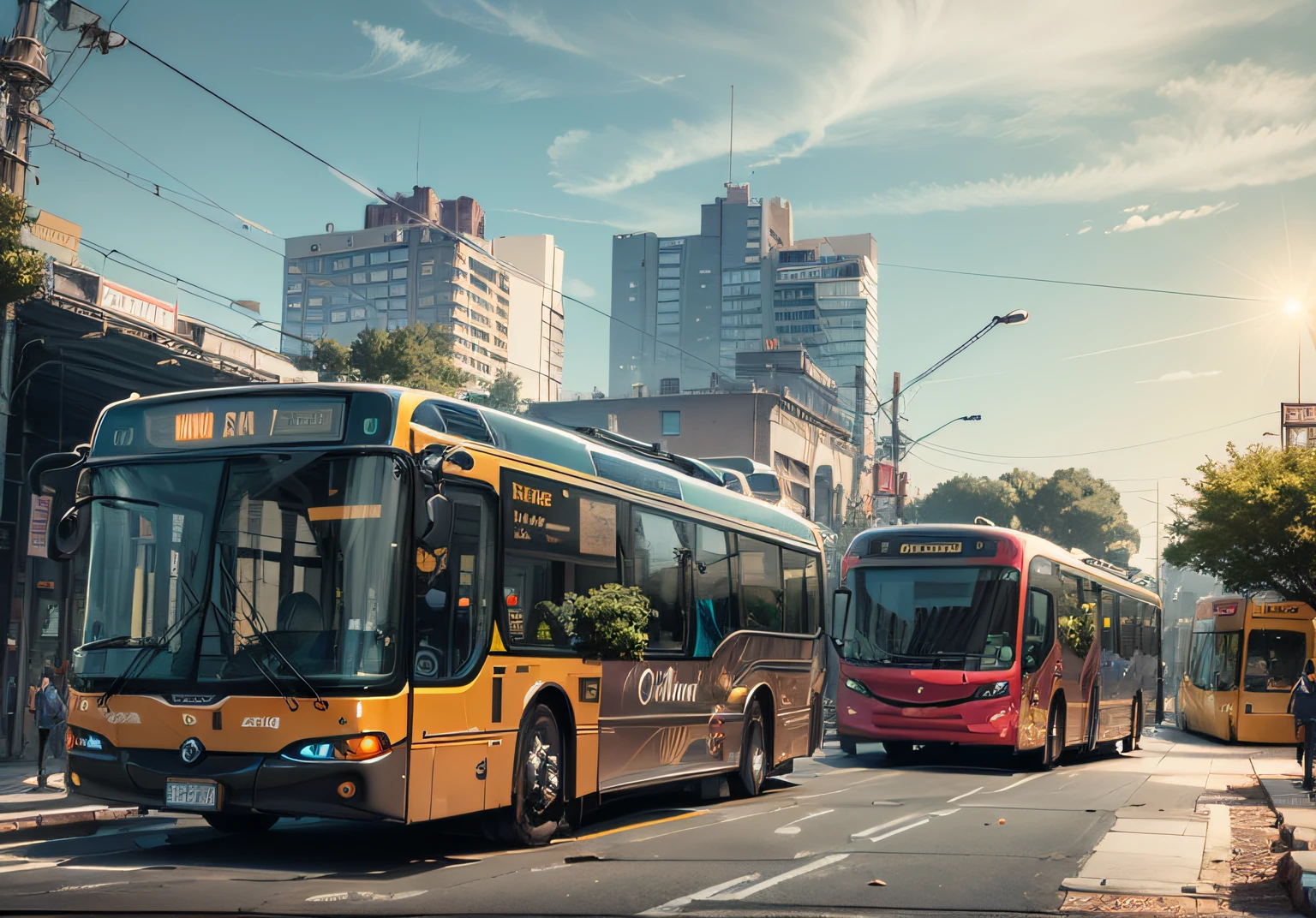futuristic articulated bus, brancos de fundo, Corpo Steampunk, detalhes intrincados, Magnificent, cinemactic, high resolution, 4k,