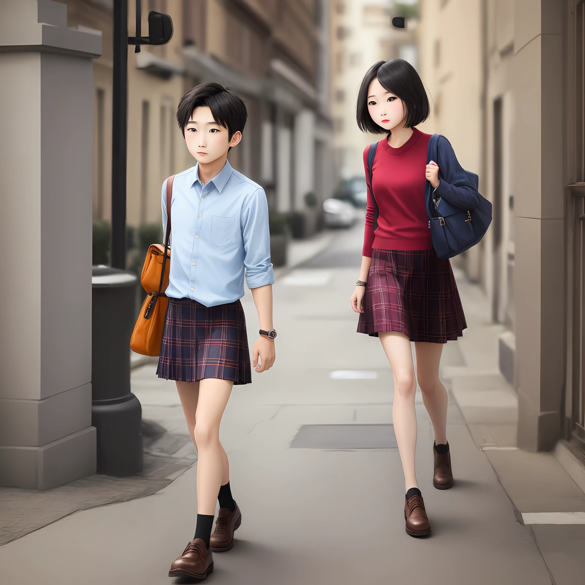Boy plaid skirt