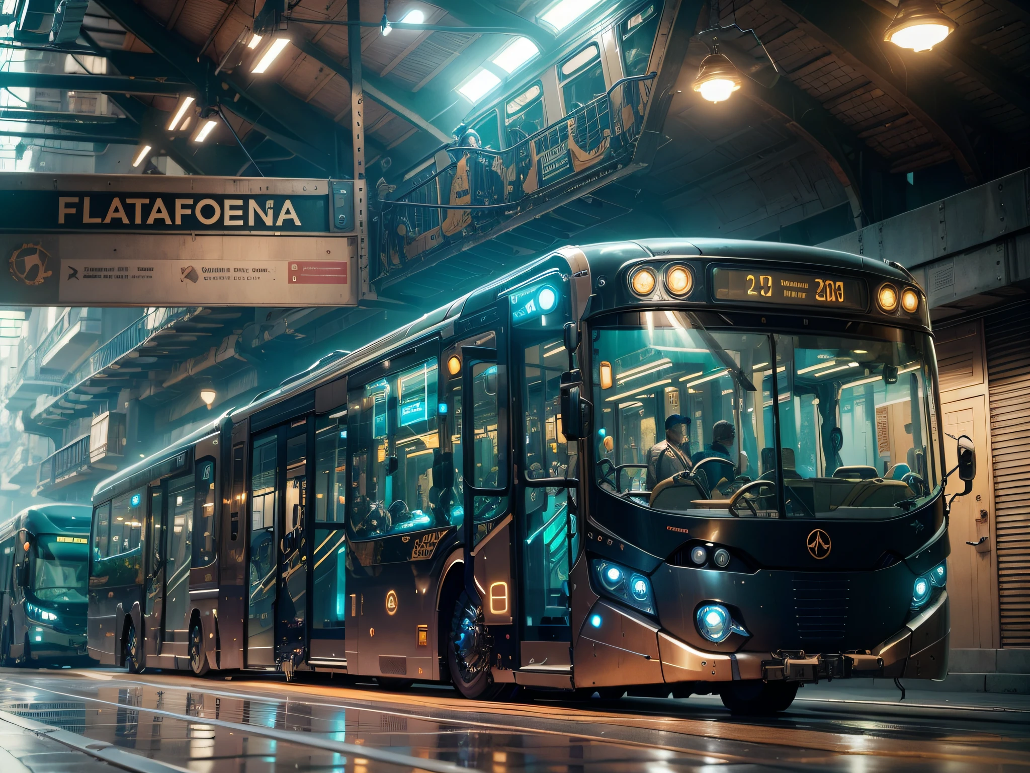 futuristic articulated bus, brancos de fundo, Corpo Steampunk, detalhes intrincados, Magnificent, cinemactic, high resolution, 4k,