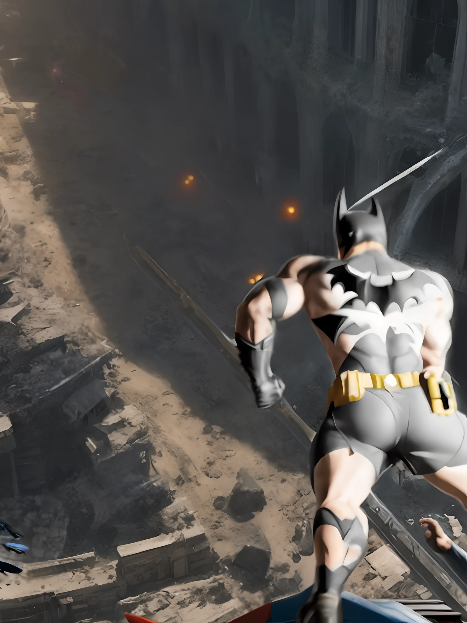 batman and superman fighting over a car in a city, cg art, heroic action pose, epic comic book style, inspired by Jim Lee, heroic jumping pose, matte painting comic book art, dc comics art style, fan art, epic comic book art, dc comics style, inspired by Frank Miller, dramatic action shot, battle action shot, super hero art, background aerial battle