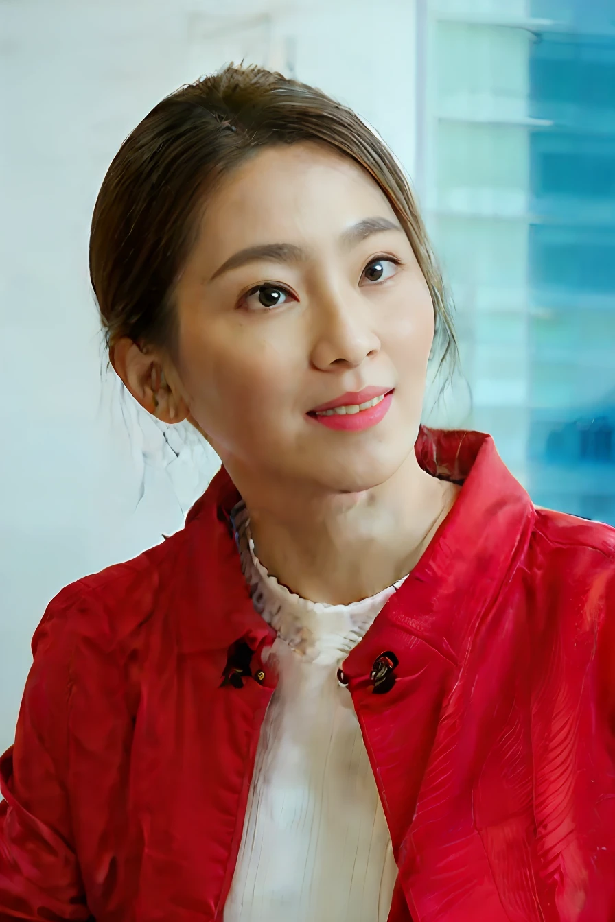 A woman in a red jacket is looking at something, Yasumoto Oka, The artist looks Yokoyama, nishihara isao, akiko takase, maya takamura, Chiho Ashima, Kiyoko Suzuki, Yuka Kazami, inspired by Yuko Tatsushima, ayami koj ima, natsumi mukai artwrok