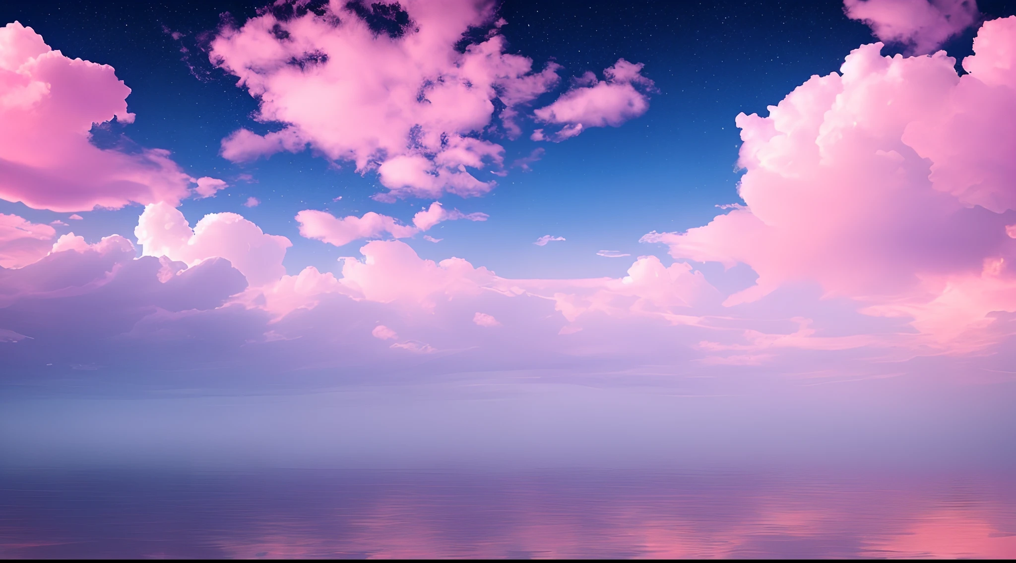 Pink moon, pink sky, soft pink clouds, pink ocean waves sparkling, sparkling, pink roses on pink ocean, fantasy, diamond, crown, universe, soft lights,
