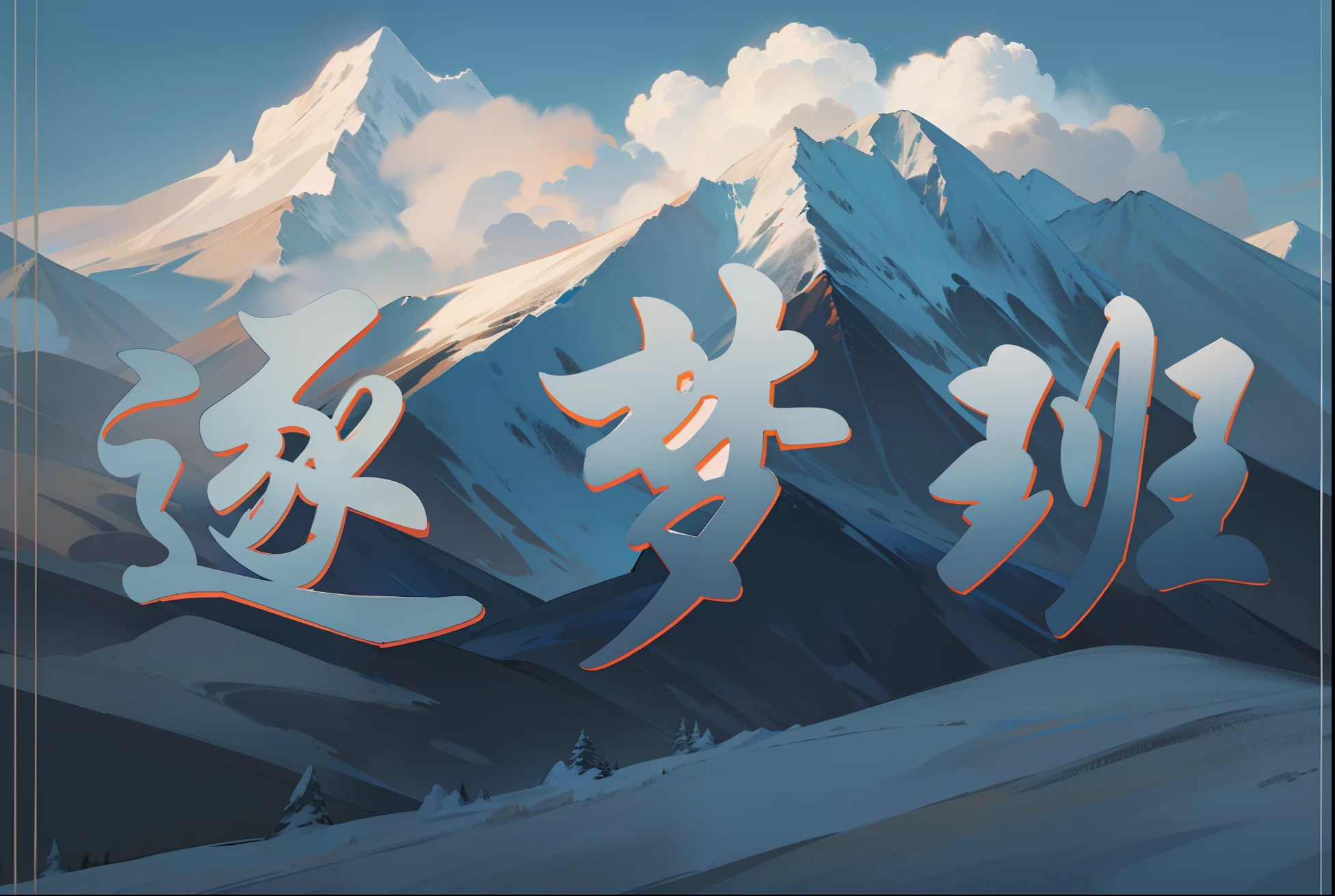 Mountains,snowy peak,Clouds,Artistic sense