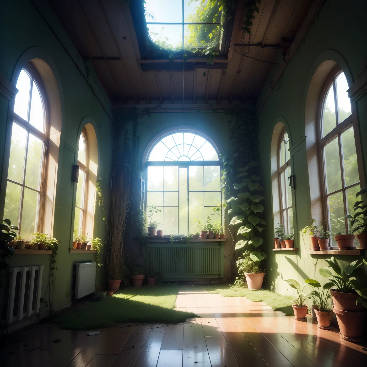 photore，A room full of plants and many windows（Overgrown style：1）
