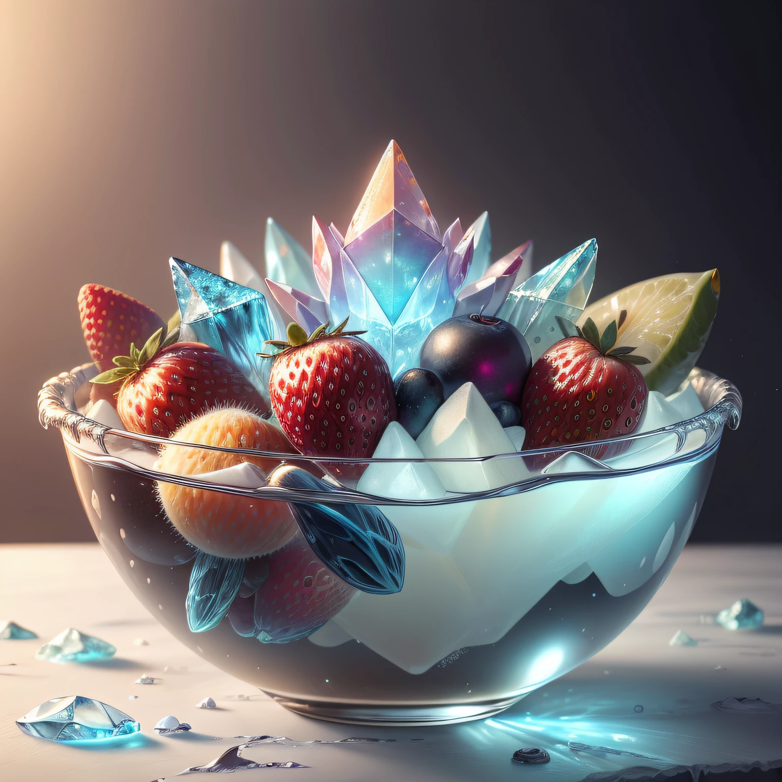 frostracetech, cryogenic , scifi ,
bowl of fruits,