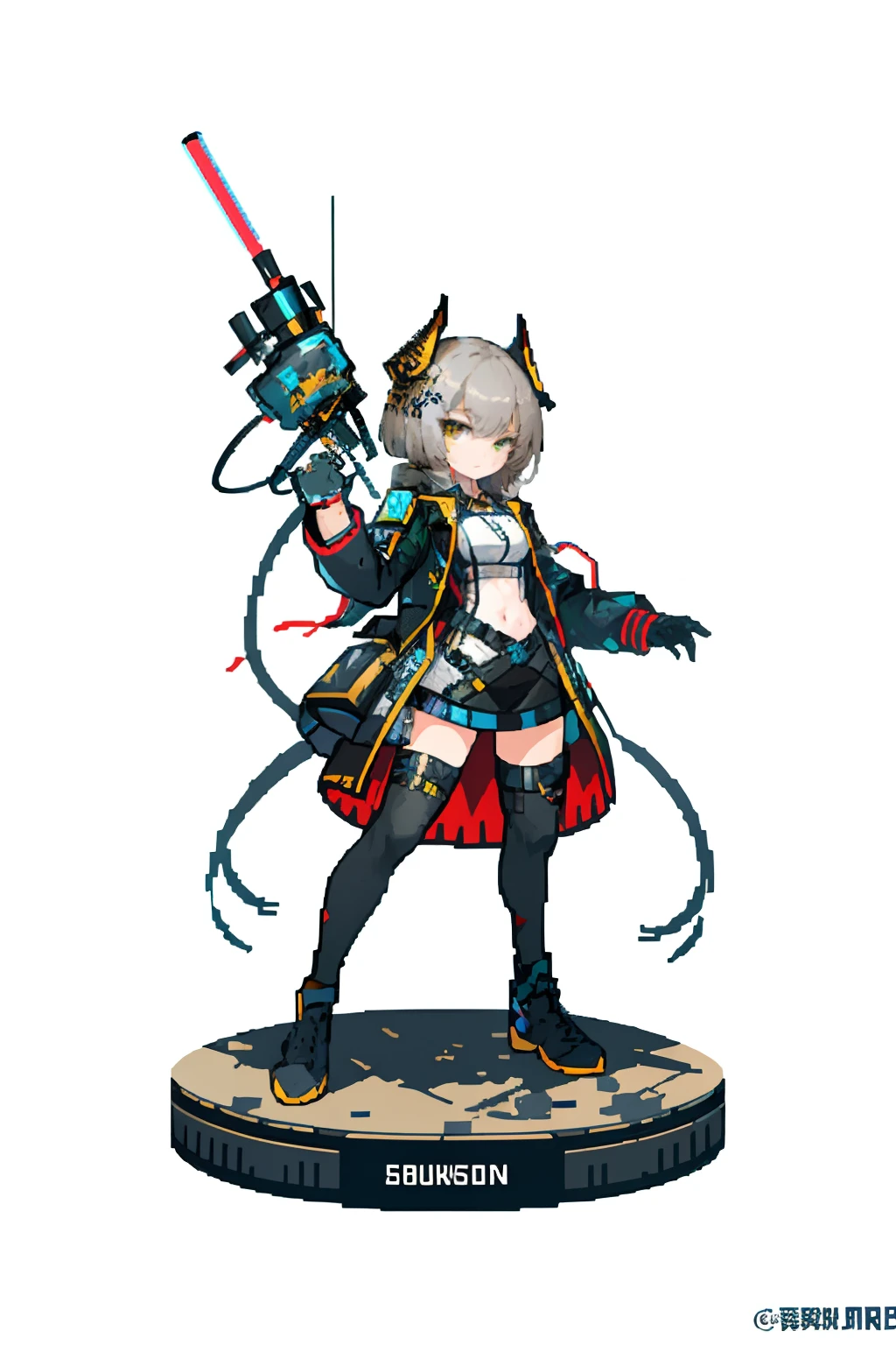 (8k, highest quality, best quality, masterpiece, highly detailed:1.2),
1 girl, sexy pose, big chest, fullbody, mecha costumes (style of Arknights)