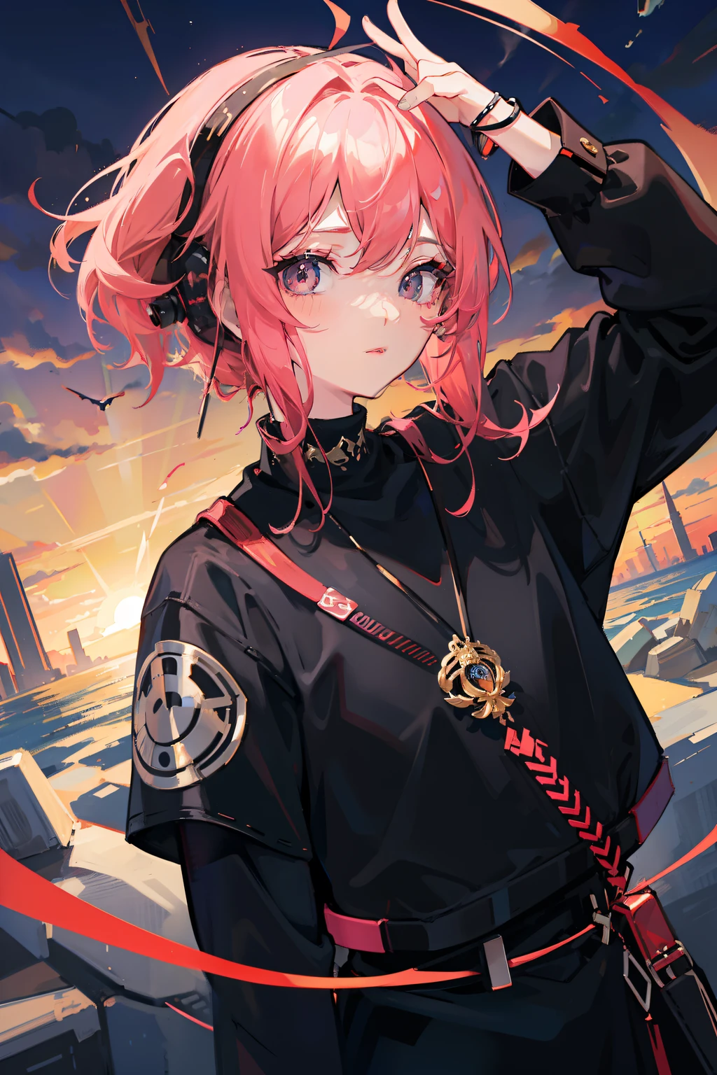(nvinkpunk: 1.2) (SNTHWVE Style:0.8) Porsche、Lightwave、sunset、Intricate and elaborate design