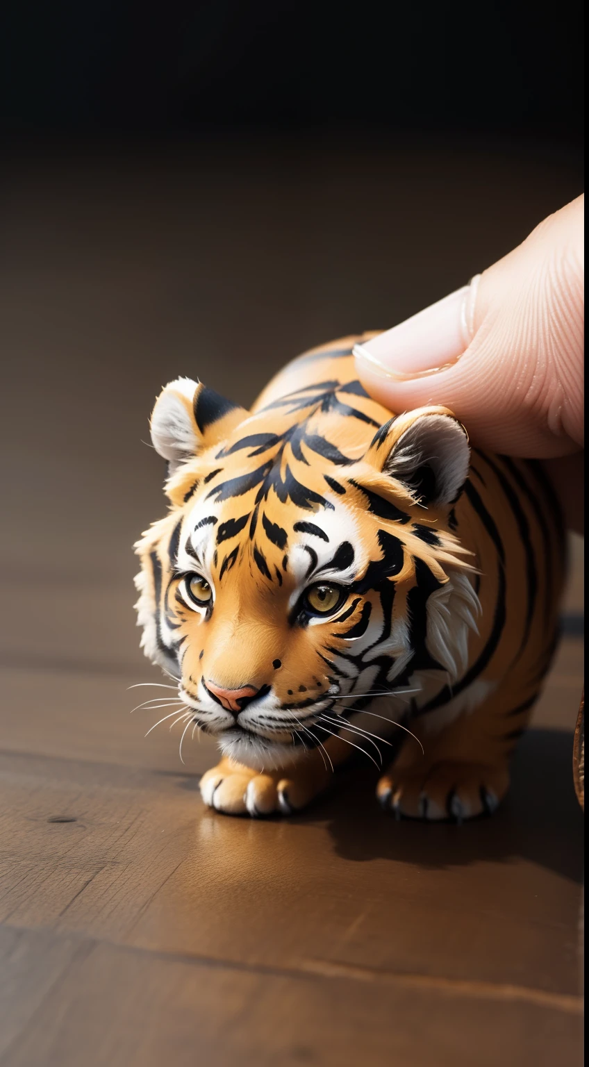 masterpiece, best quality, A super tiny mini tiger on a coin. photo real,classic composition,masterpiece,exquisite,color correction,amazing visual effects,crazy details,intricate details,sharp focus,HD,8k