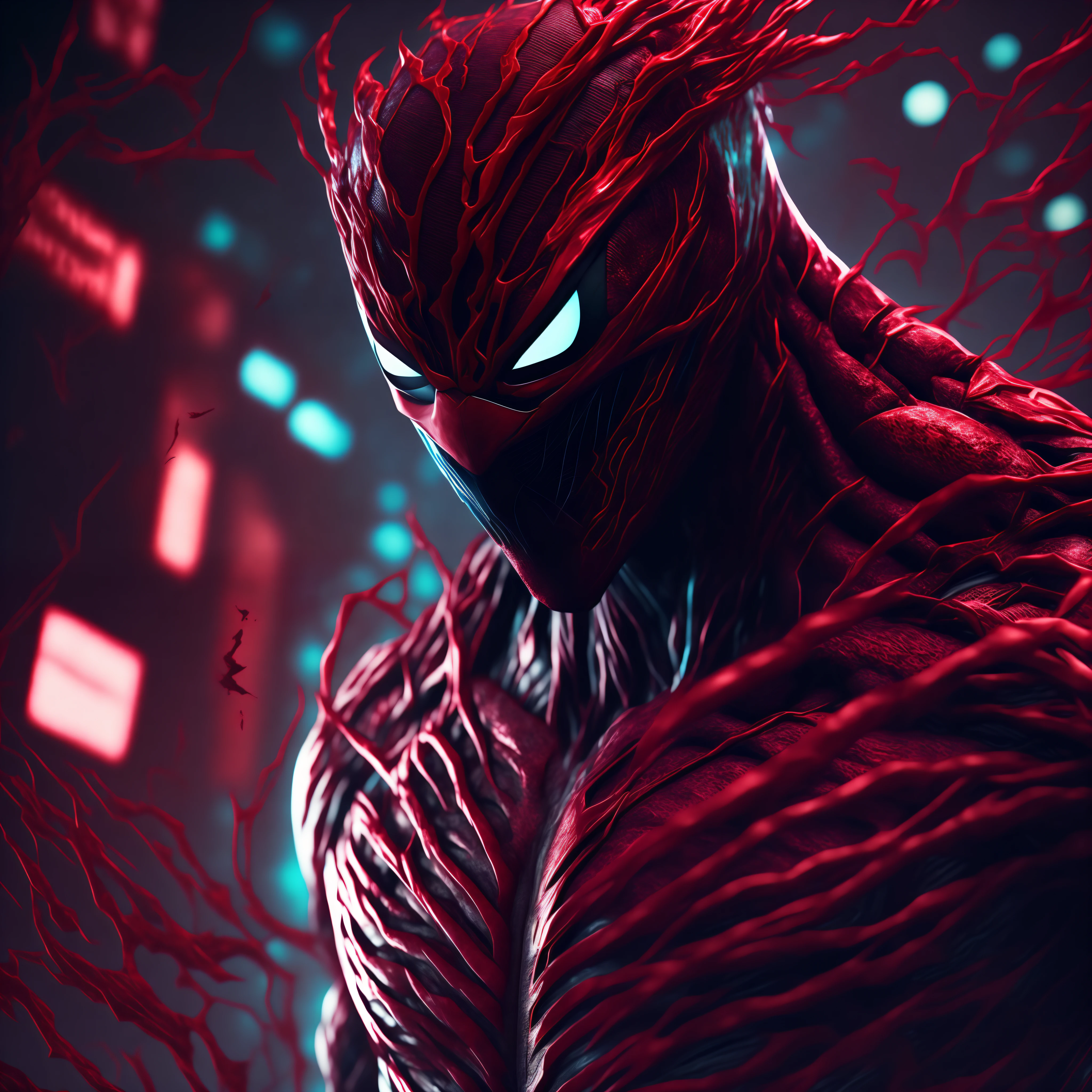 Carnage (Marvel),  cyberpunk, 8K.