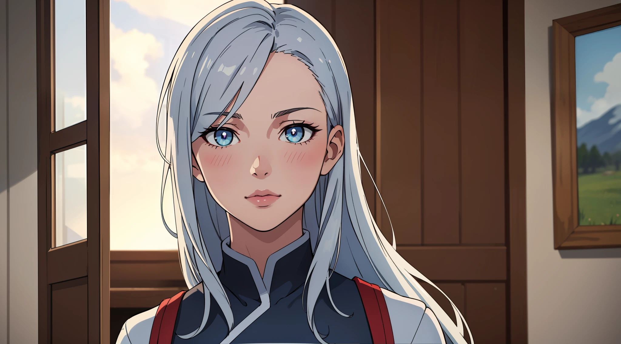 electrician girl, electrician suit, upper body, seductive look, blush, indoors, in office, looking at viewer, cloudy, moody lighting, (perfect detail eyes:1.2), glowing eyes, (long hair:1.2), elemental skill effect, (Masterpiece, Best Quality, High Quality:1.4), professional artwork, Intricate Details, field of view, sharp focus, detailed painting, photorealistic lighting, trending on pixiv, (vivid lighting, vibrant colors:1.05), realistic shadows, ambient occlusion, (athletic body:1.3), mature woman, 30yo, shenhe, hyperdetail eyes, beautiful eyes, (((solo:1.4))), semi-realistic hair