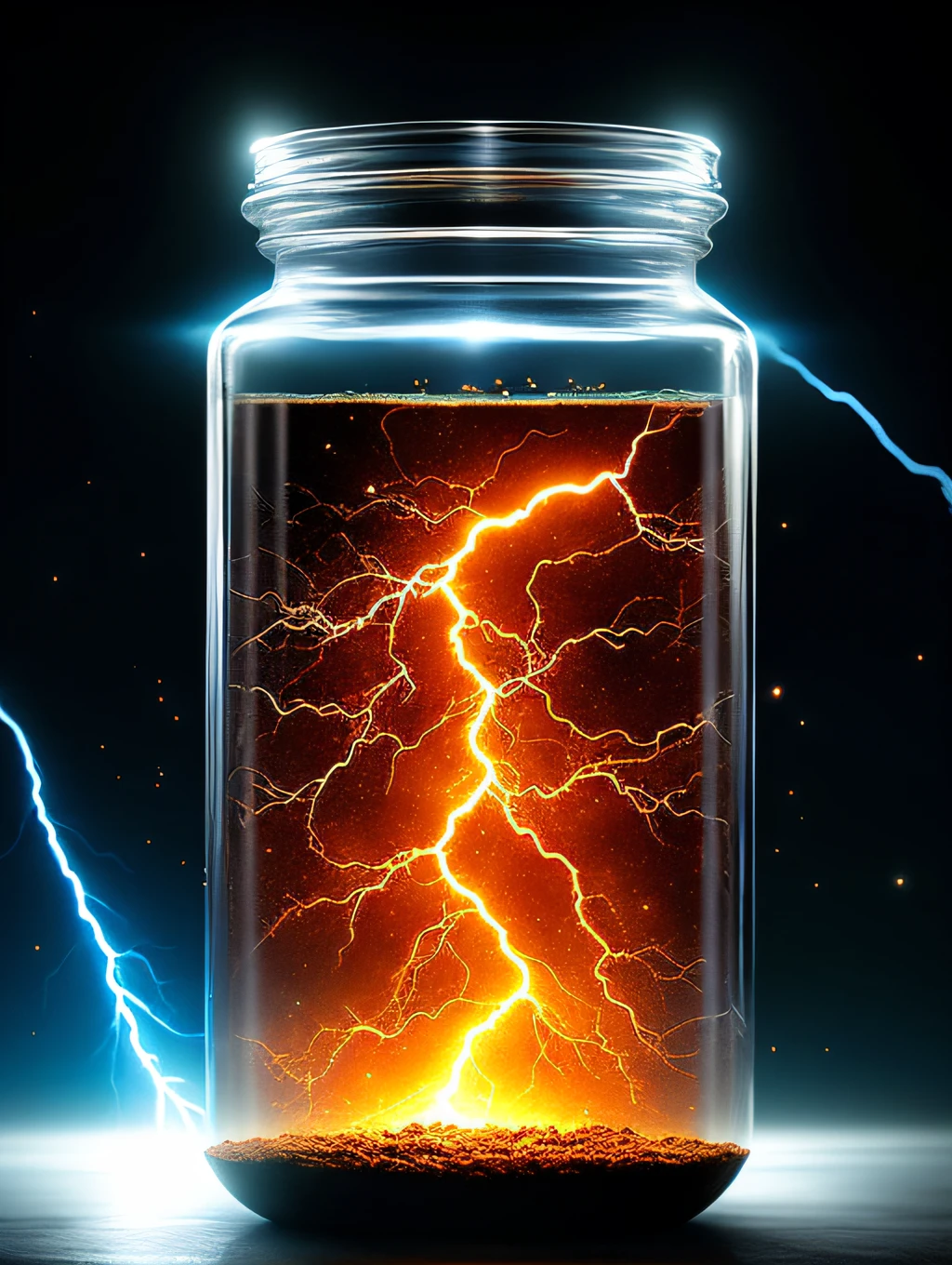 An entire universe contained inside of a glass jar, super realistic, hyper detailed, dramatic lightning, 4k