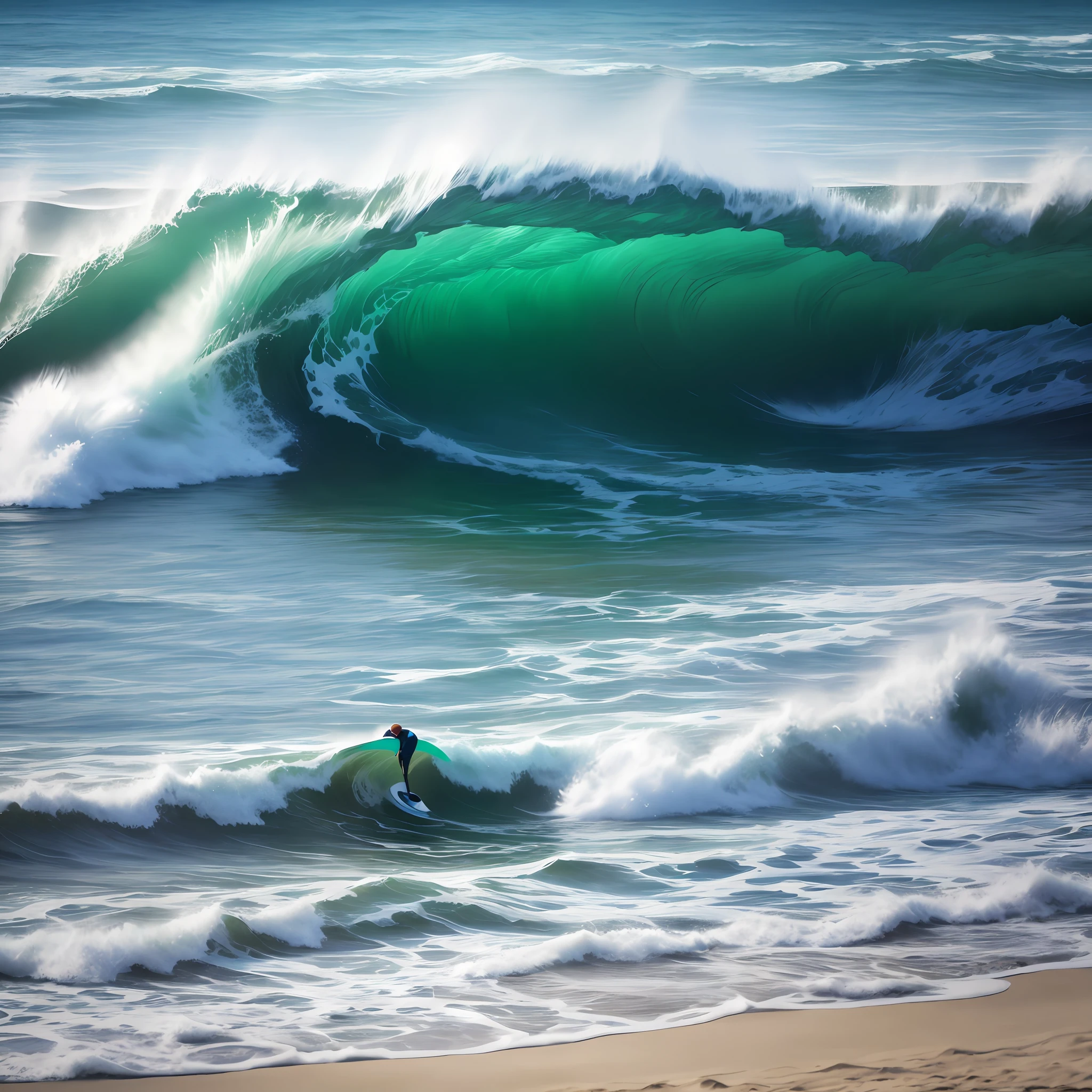 sandbeach,swell sea,Bright light
