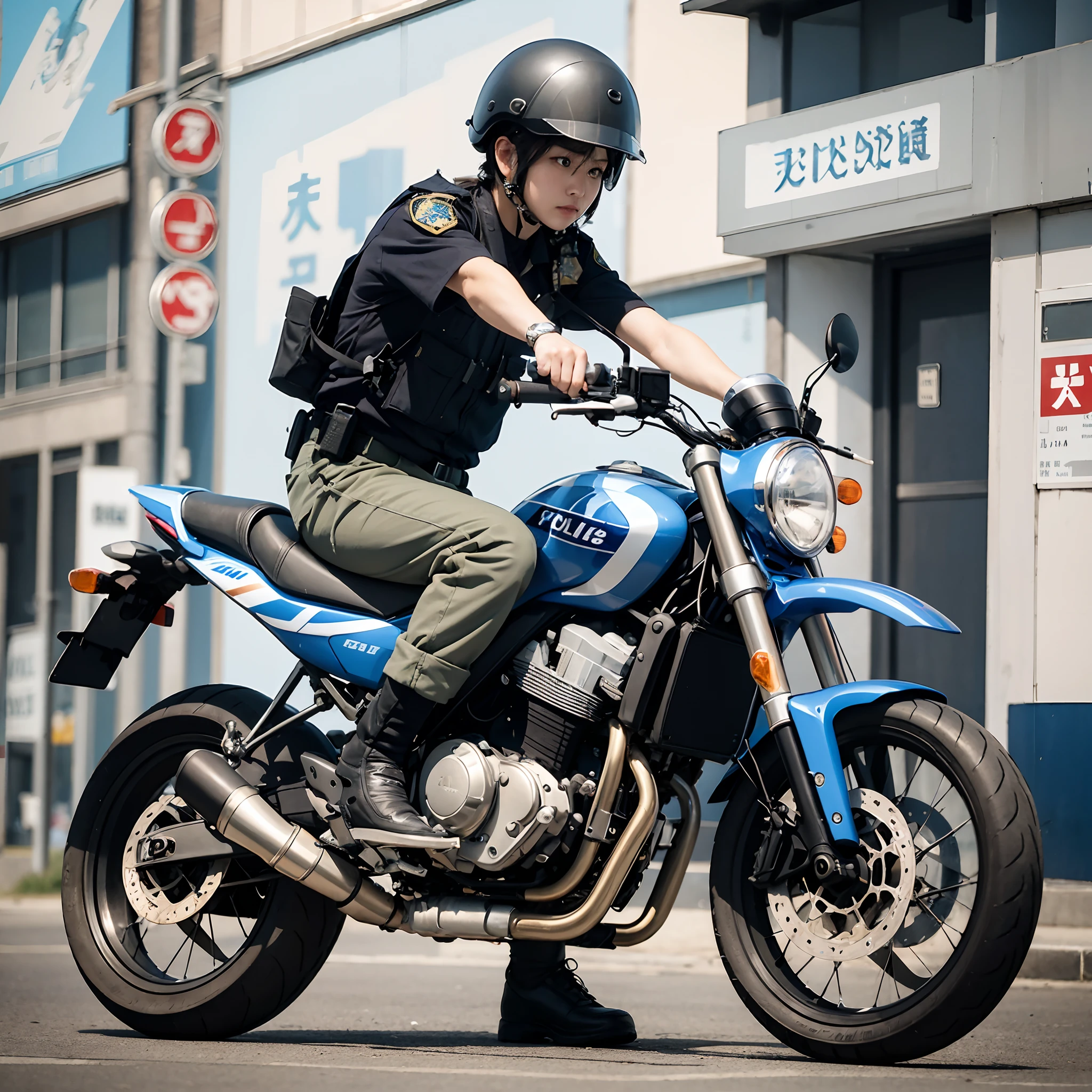 MASTERPIECE，of the best quality，Police、the street、Check for drunk driving、Check wearing a helmet