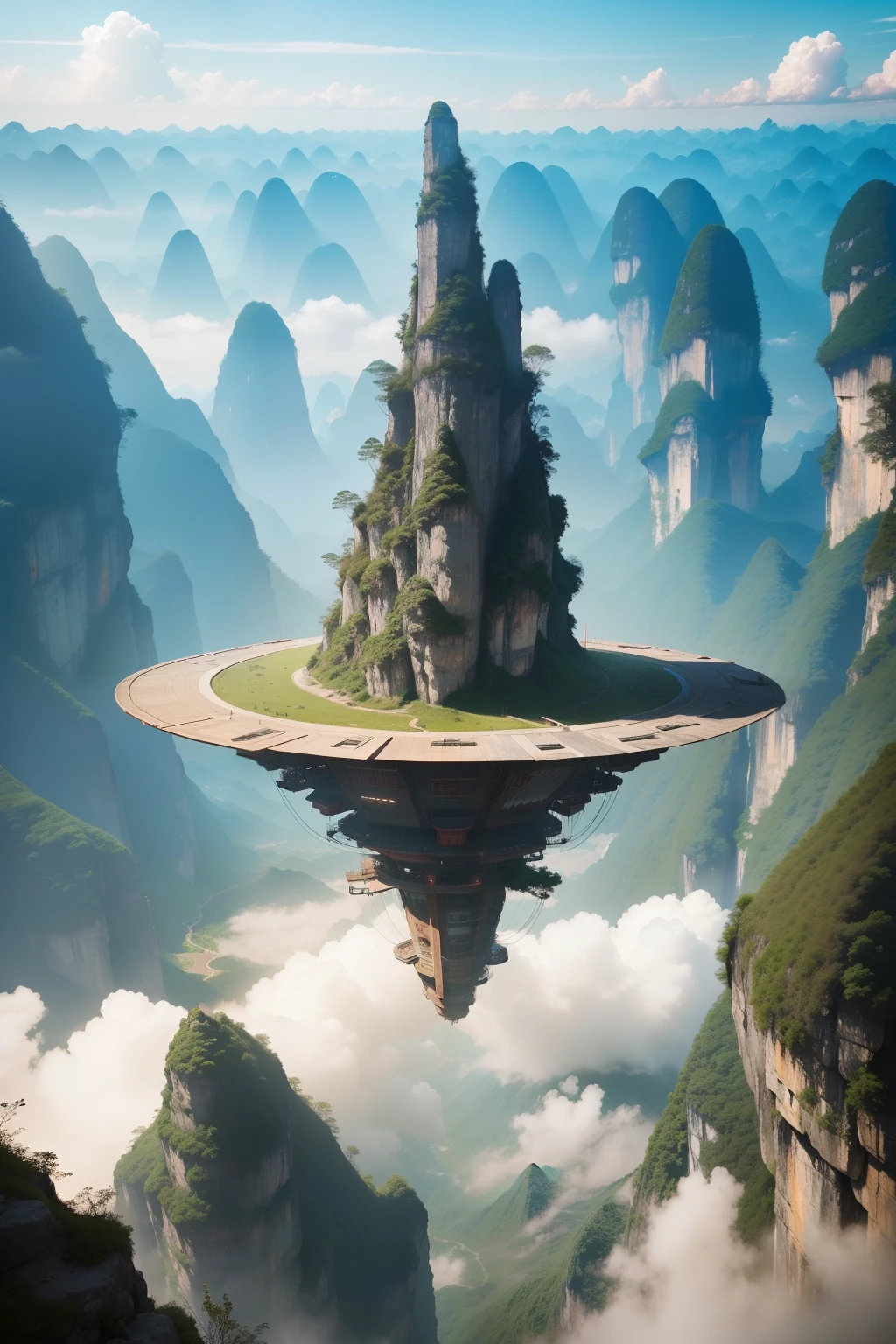 100,000 mountains，Guangxi scenery，Alien spacecraft in the air