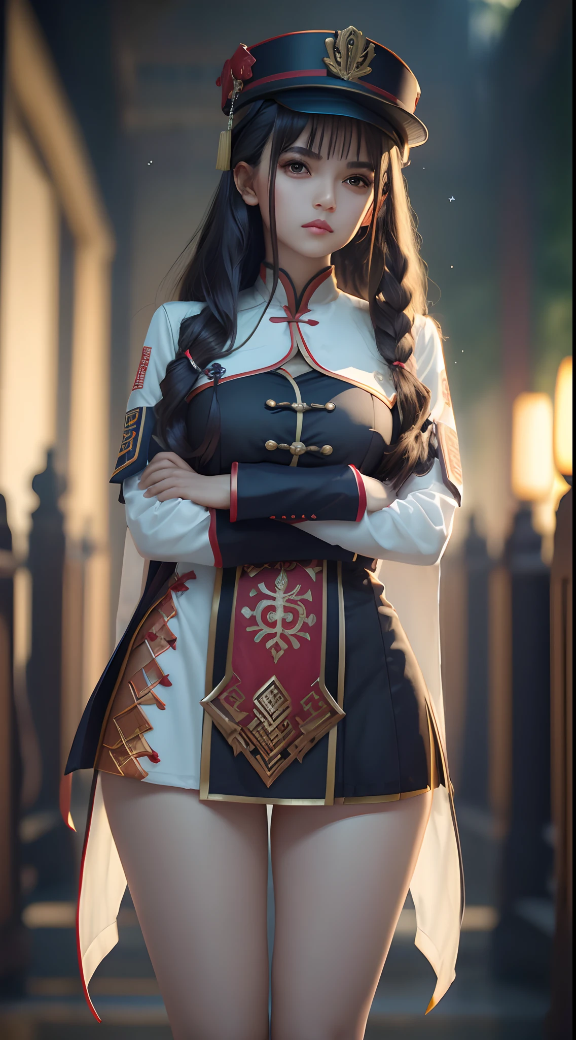 (qualidade superior, 8k, obra-prima: 1.3)), ((melhor qualidade)), ((Melhor textura de pele)), ((obra-prima)), (detalhado: 1.4) sharper: 1.2, NVIDIA RTX Ray Tracing, Beleza Corporal Perfeita: 1.4, obra-prima, 1menina Jiangshi, Jiangshi menina, garota vampira, Vampira sexy, vestes chinesas curtas, pouca roupa, legs visible, Breasts Visible, Jiangshi women's typical Chinese dress, corpo voluptuoso, Pose sexy, Garota sexy, Linda, sozinho, cabelo preto, Peito Inferior, Luz_sorrir, folded arms, Seios enormes, decote nos seios, seios grandes e redondos, bunda grande, pernas grossas e torneadas, quadril largo, China antiga, China Imperial, noite, starly sky, Sky of stars, estrelas cadentes, pegue a chave, Chinese cemetery, alta resolução, Ultra realismo, Fotorealista.