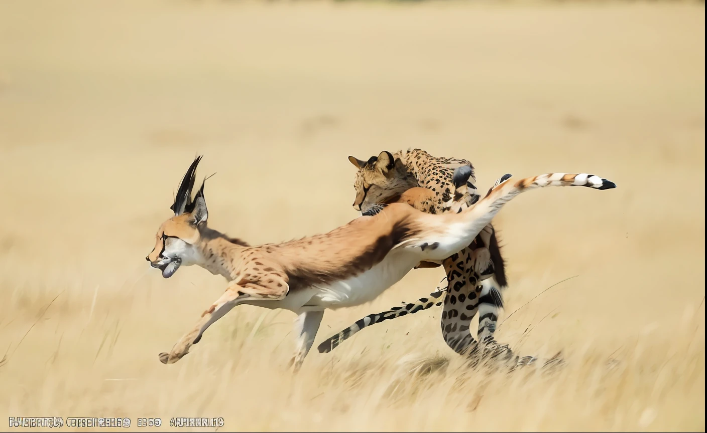 Alafi and Cheetah fight in tall grass, impressive winning photo, award winning shot, animals chasing, national geographic photo”, amazing shot, an award winning photograph, National Geographic photo, amazing photo, Winner of the Cinematography of the Year, award - winning shot, award-winning shot, pouncing, author:Jürgen von Henderberg, image credit nat geo