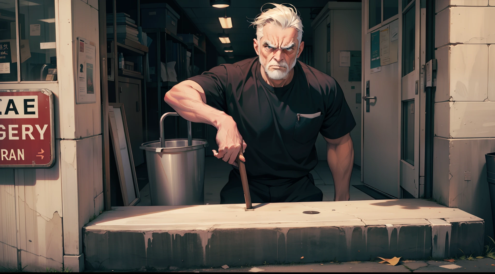 Grumpy uncle janitor