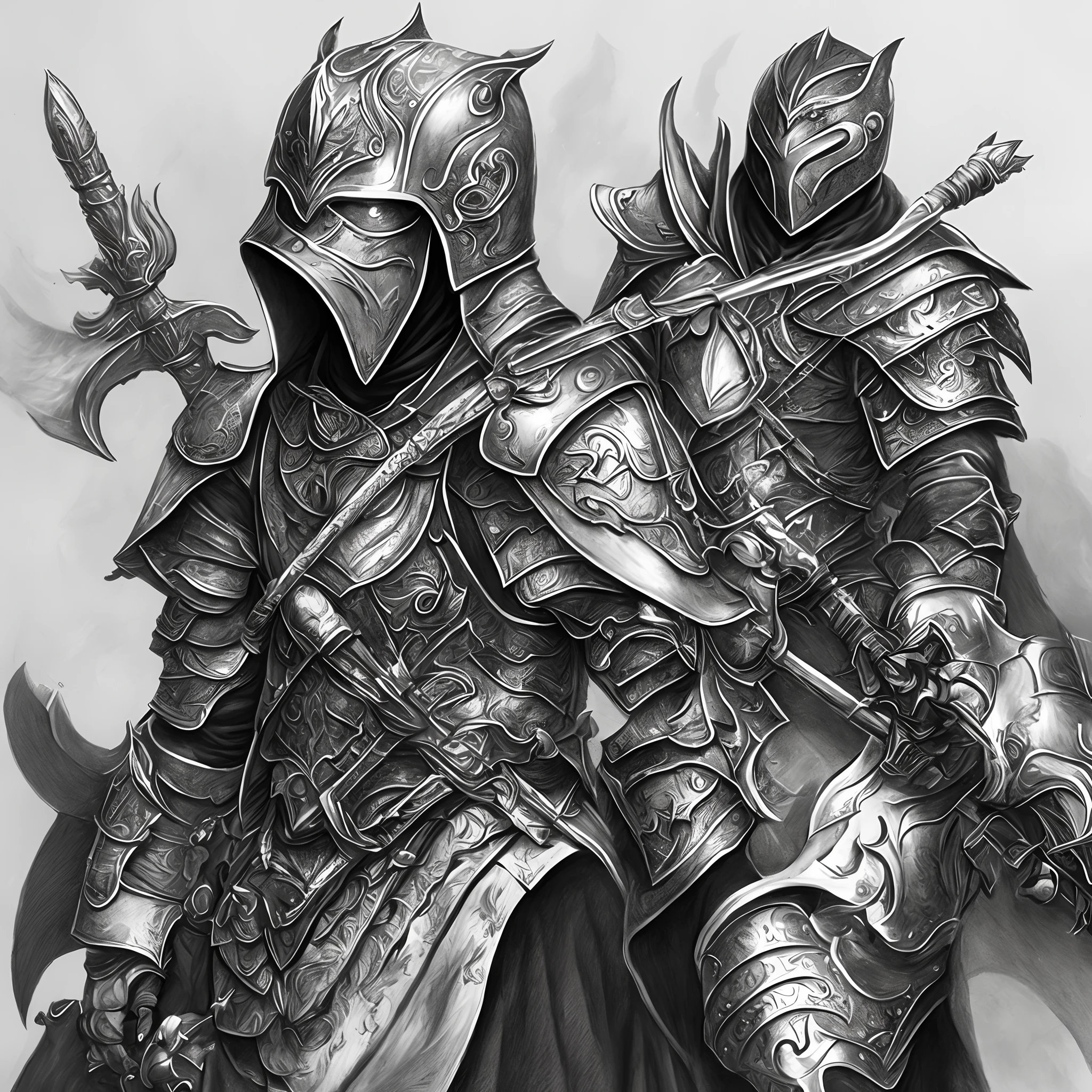 Handsome young man。Medieval armor。Drawing a bow。