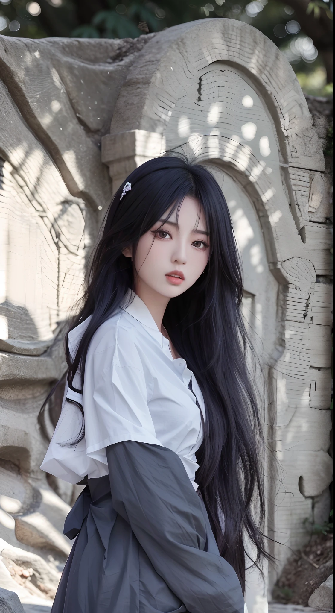 Arakfi Asian woman,Long black hair and white shirt, With long hair, Asian girl with long hair, Chinese girl, Korean girl, With long black hair, Korean woman, beautiful Korean women, with long hair and piercing eyes, with long dark hair, Female with long black hair, Anime girl cosplay, Beautiful Asian girl, Long black hair, Chinese woman