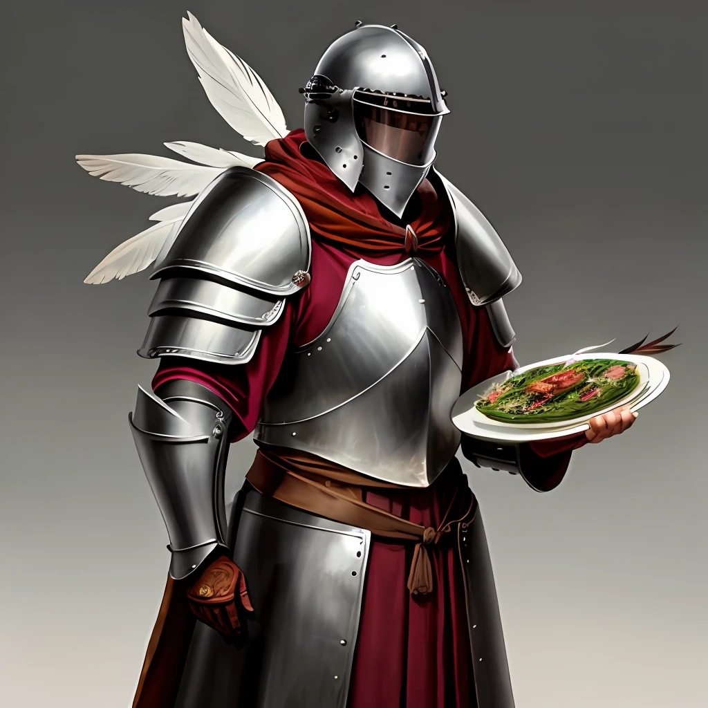plate armor,Coat robe,The helmet has feathers,Late Middle Ages,Early Renaissance