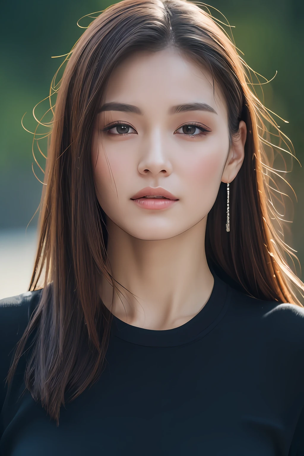 ((Best Quality, 4K, Masterpiece: 1.3)), a beautiful woman with perfect figure: 1.4, (Abs, developed hand muscles: 1.2), dark brown hair, sweatpants, wet body, gym, highly detailed facial and skin texture, detailed eyes, double eyelids