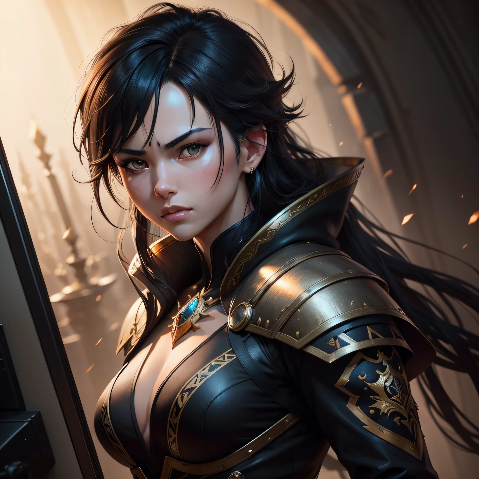 Full Portrait of the King's Man, King Black Hair, there is a cracked crown on his head, Very intricate, Detailed, Light and shadow effects, an intricate, A highly detailed, digitalpainting, Art Station, ConceptArt, fluent, Sharp focus, illustartion, Advanced Digital Anime Art, Ambiance Lighting, detailized face, 8 K, HQ, ArtStation, makoto sinkai, by stanley artgerm lau