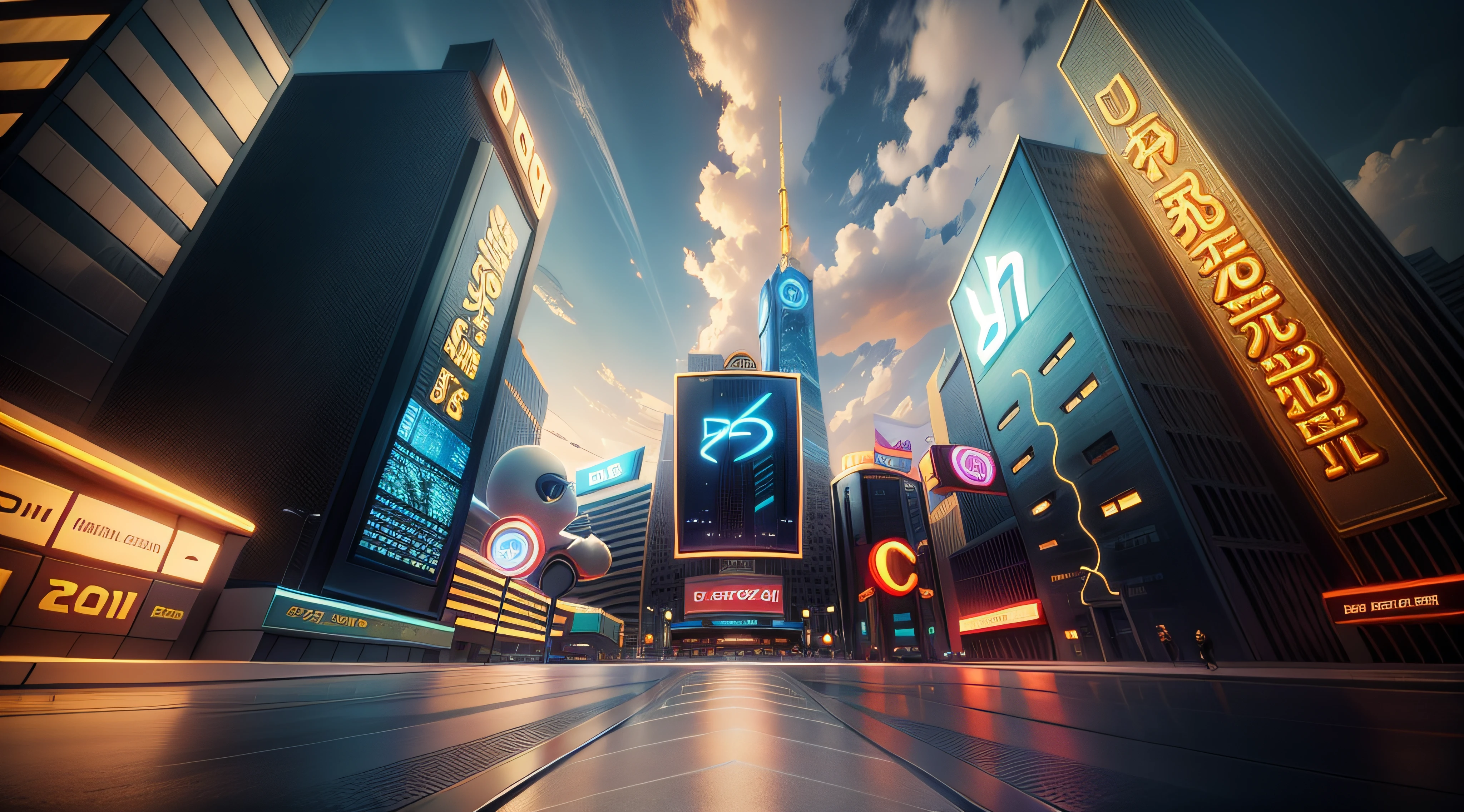 Cartoon game scenes，Q version style，adolable，Bustling city，Tall structures，casino，slot，Outdoor Scene，starrysky，zootopia style，animated movie scene，disney，by Pixar，concept-art，ultra-realistic realism，cinmatic lighting，atmosphric perspective，uhd，high qulity，tmasterpiece，Golden atmospheric color style，gold