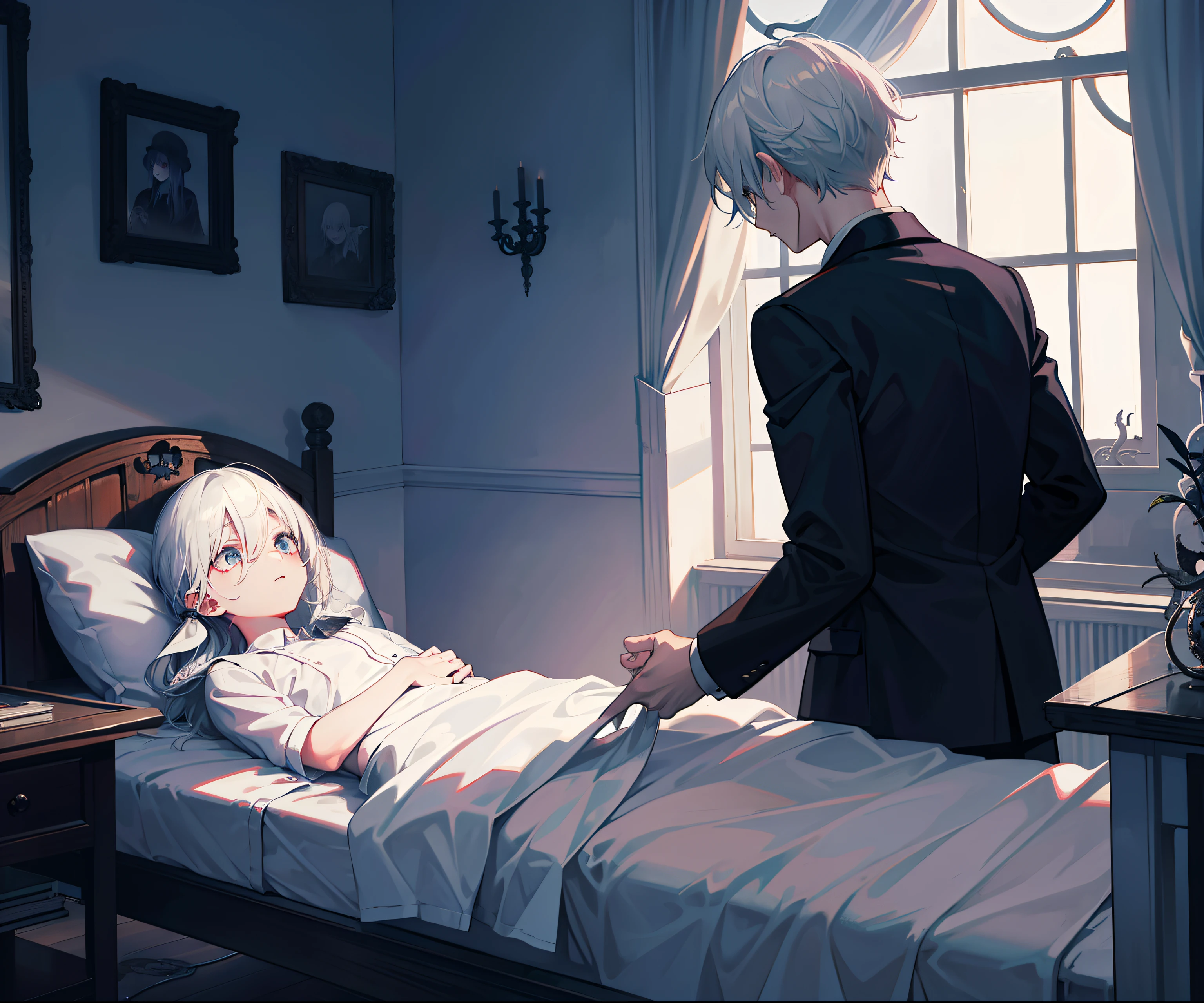 Madhouse,sickroom,ghost children,Cthulhu,two guys,A white hair,A black hair