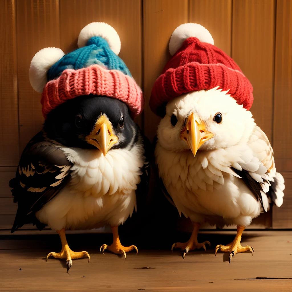 Chicks in hats