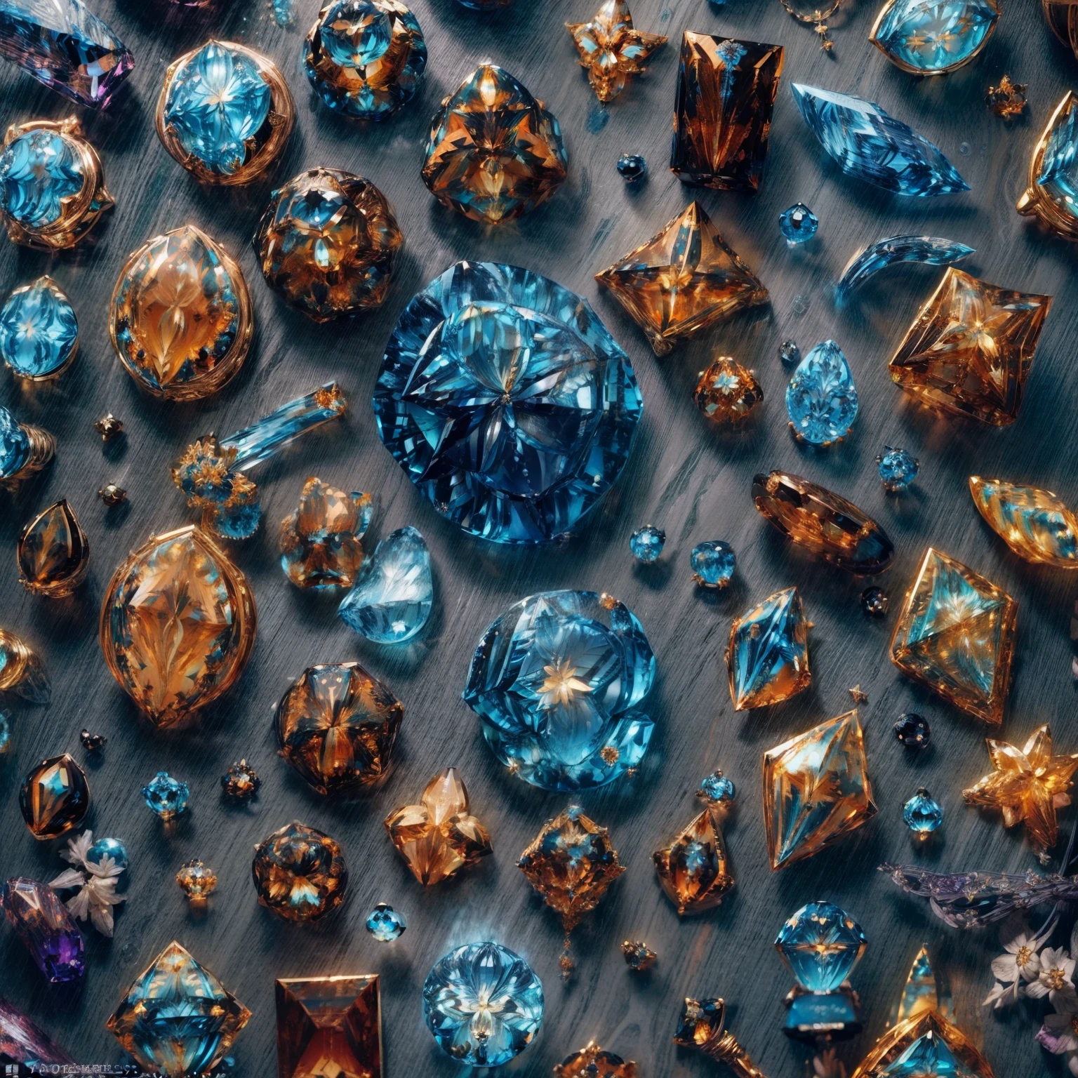 (Hades style:1.6),(Full Focus:2),(Everything is laid out in a display case:1.3),(magic item|Colorful gemstones|SakuraNS|Printed silk products|medal|ore|obsidian|pearls|Emeraude|white jade|amethyst|sapphires|Gold products|Silver products|Purple gold|Magical jewelry|antiquarian|Red Jewel|Orange gemstones|Blue gemstones|topaz|:2),Magic symbols,Magic light particle effect,High-tech luxury, High-value jewelry,,High-value metals,luxury goods,Puzzles are prohibited, Detailed and complex background, glittery, reflective light, hyper HD, Award-Awarded, A high resolution, High detail, Chiaroscuro, Cinematic lighting, Masterpiece, Ray traching,structurally correct, Super detail, High quality, High details, Best quality, 16k