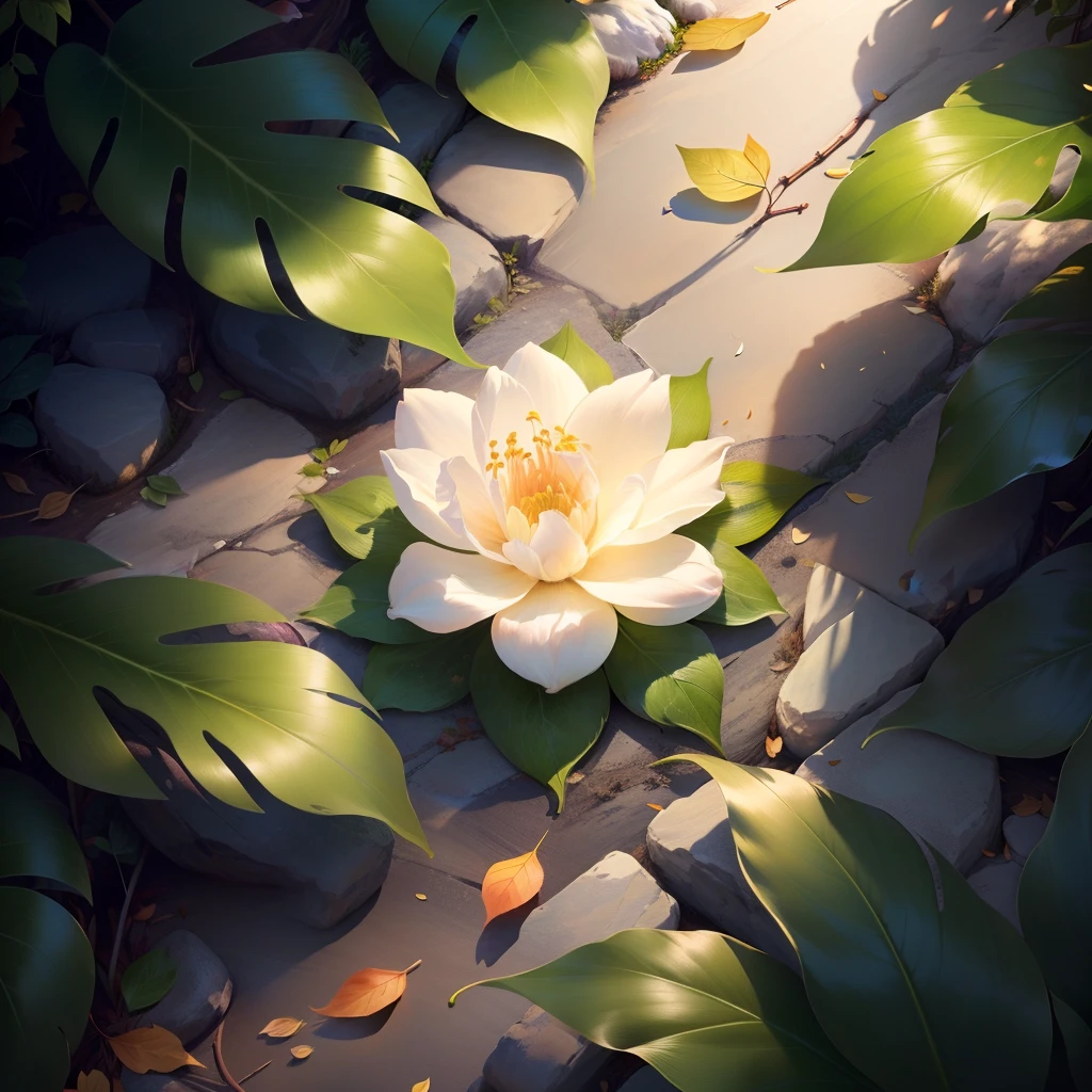 Masterpiece, best quality, (very detailed CG unity 8k wallpaper) (best quality), (best illustration), (best shadows) Nature's delicate leaves petals of various colors falling in the air light Tracking, super detailed --v6