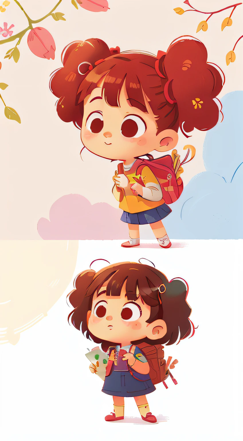 there are two girls standing Going to school
white background, cute detailed digital art, cute art style, childrens art in artstation, cute digital art, cute detailed artwork, cartoon style illustration, adorable digital painting,
official artwork, official illustration, a beautiful artwork illustration, detailed fanart, children illustration, cute cartoon style, digital anime illustration