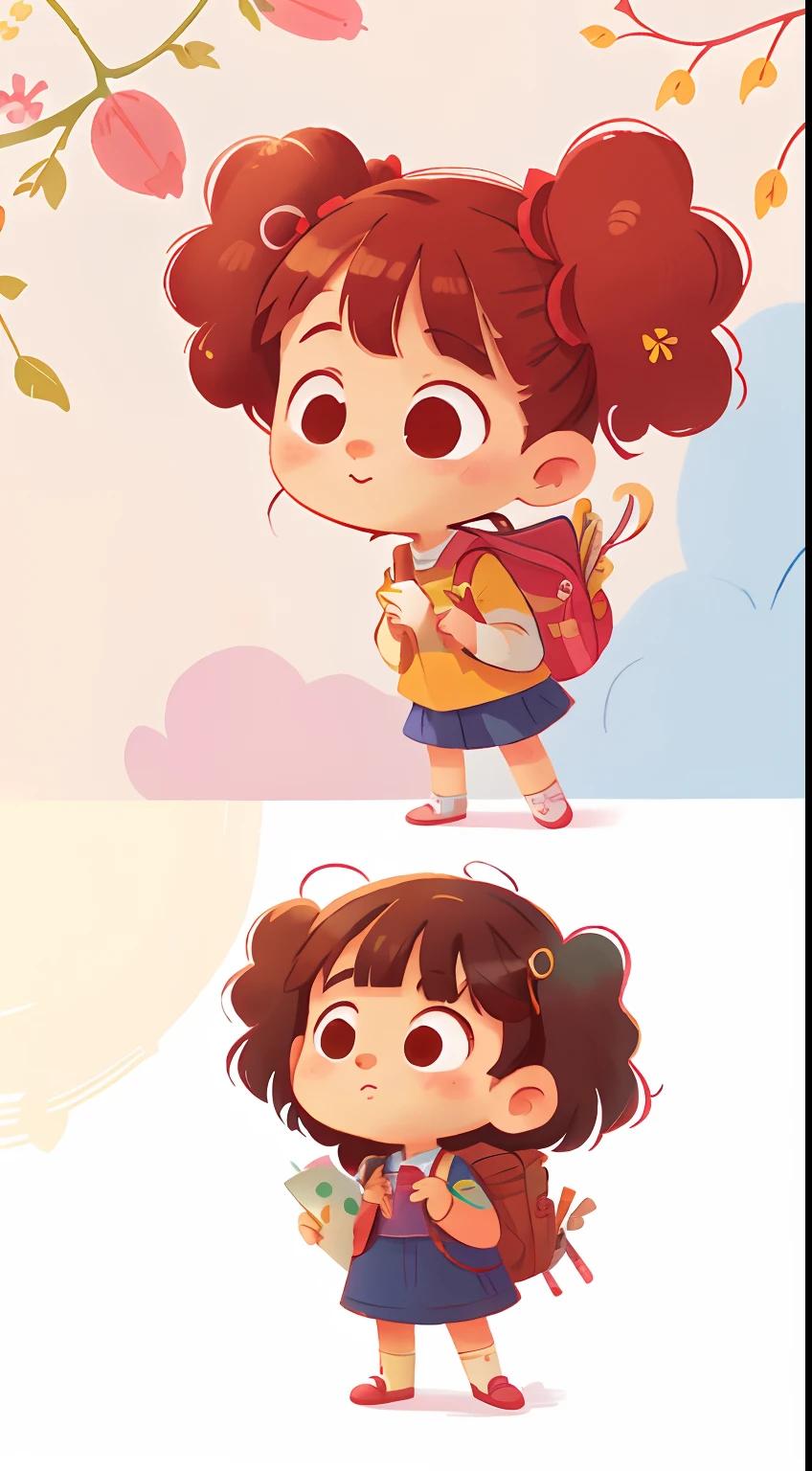 there are two girls standing Going to school
white background,  cute detailed digital art, cute art style, childrens art in artstation, cute digital art, cute detailed artwork,  cartoon style illustration, adorable digital painting, 
official artwork, official illustration, a beautiful artwork illustration, detailed fanart, children illustration, cute cartoon style, digital anime illustration