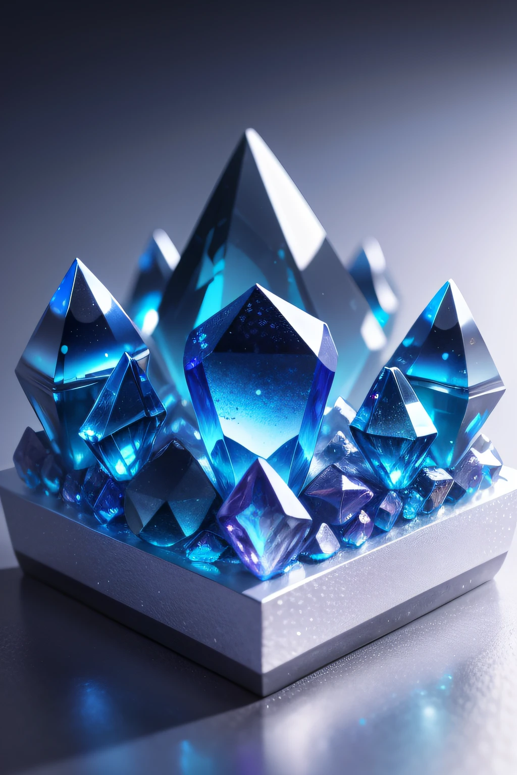 Crystals, gemstones, Shining crystals, krystal, Blue gemstones, No background, Taj, high image quality, HDR 4K ,upscale