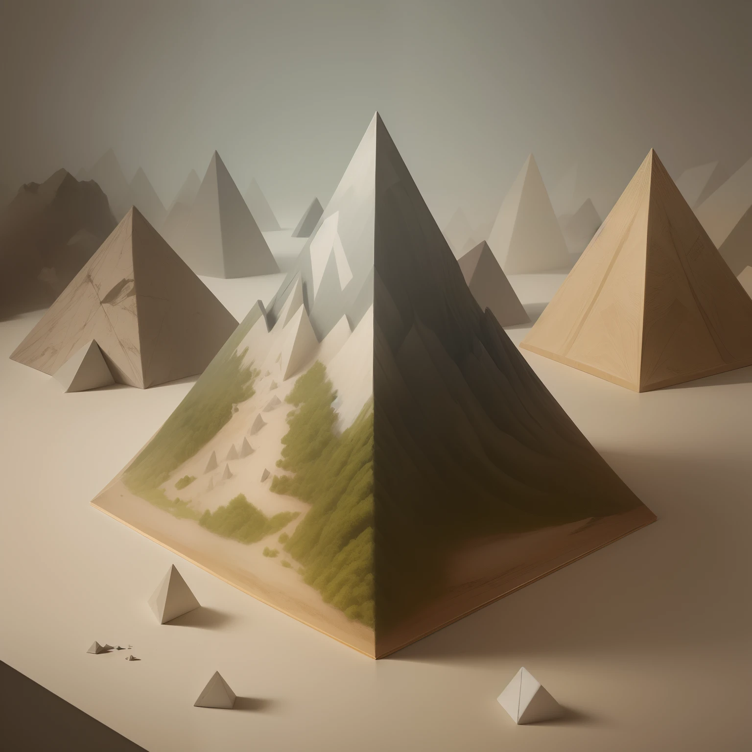 Landscape painting、rectangle、Diamond、cubes、Regular tetrahedron、Triangular cone、isosceles triangle、Regular pentagonal column、The densest construction