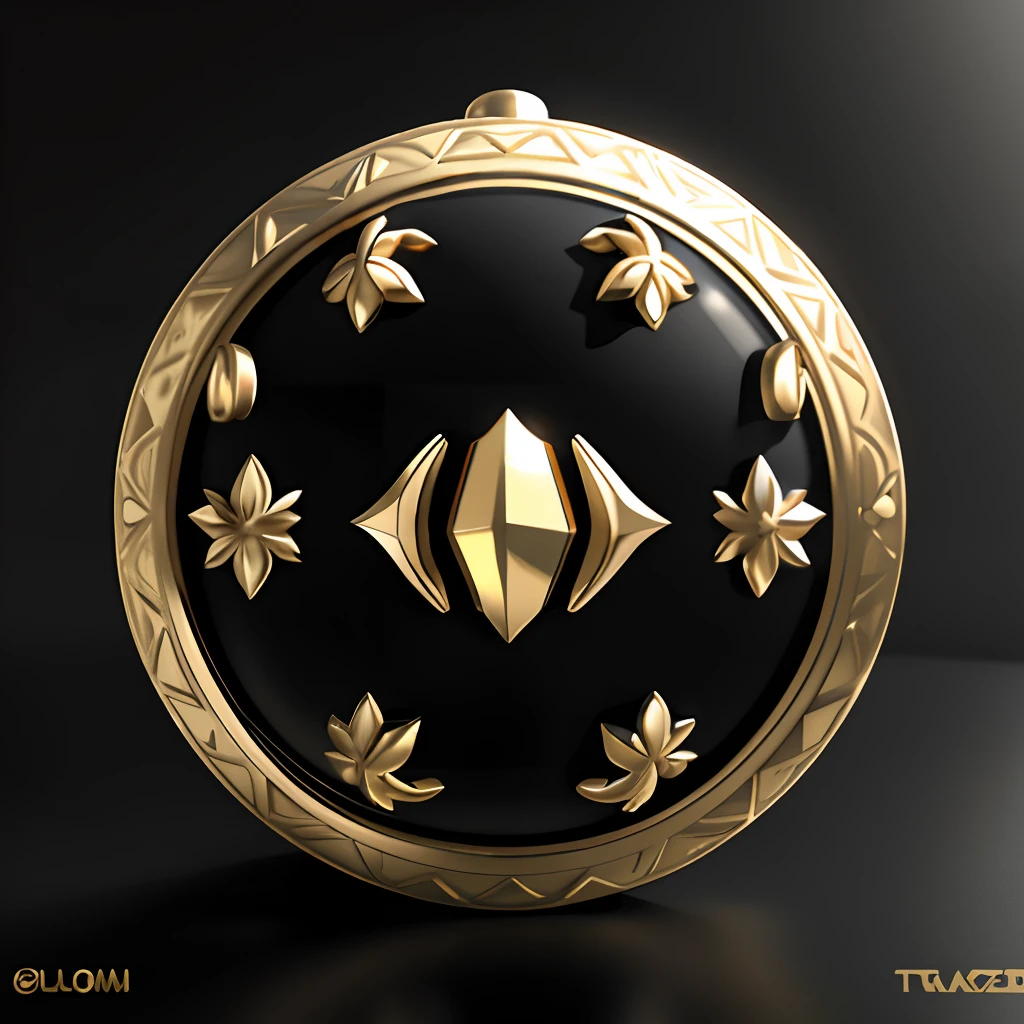 Pale gold bells，ornate decoration，Noble decoration，Matte effect，Bright colors，detail-rich，gameicon，tmasterpiece，best qualtiy，ultra - detailed，tmasterpiece，HD black background，a 3D render， Blender cycle， volumettic light， No Man，reification，fanciful
