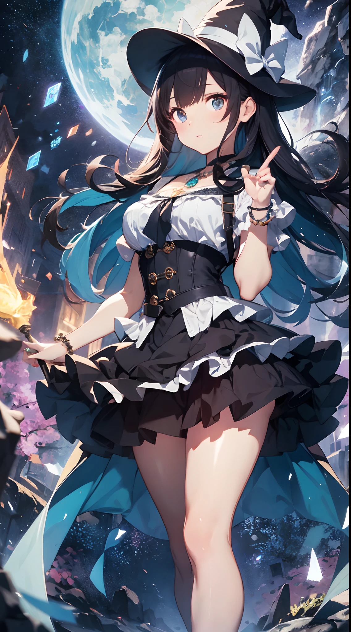(NSFW:1.2), (8K, Raw photography, Top image quality, шедевр: 1.4), ultra highly detailed, (realisitic, photoreallistic: 1.48), She was a cute Japanese junior high school girl who had been reincarnated in a fantasy world. She had long, silky black hair that reached her waist, and a pair of large, round eyes that sparkled like jewels. Her face was delicate and refined, with a small nose and rosy lips. She wore a white blouse with frills and lace, a blue skirt that flared out at her knees, and black stockings that hugged her slender legs. She also wore a pendant with a mysterious gem, a ring that enhanced her magic power, an anklet that made her movements swift, and a witch-like hat that added to her charm.
She stood in the middle of a magic circle that emitted fluorescent colors at her feet, and a list of hieroglyphs for casting spells swirled randomly in fluorescent green around her. She raised her right hand, which held a wand with a star-shaped tip, and pointed it at the enemy. Her eyes were focused and determined, but also had a captivating allure that made anyone who looked at them fall in love with her. She was the world’s cutest and absolutely invincible heroine.
(quality: 1.5) (image quality: 1.5) (detail: 1.5) (masterpiece: 1.5) (official art: 1.5) (meticulously detailed masterpiece: 1.5) (realistic in every detail: 1.5) (human body based on human anatomy: 1.5) (shape retention of fingers: 1.5) (attractive eyes: 1.5)、 very accurate and detailed、absurdist、Extremely detailled、16k wallpapers、Realistic texture、Masterpiece to the smallest detail、From Side, looking at the viewers, deadpan, Beautiful lake, Zeiss 150mm f/ 2.8 Hasselblad, Whole human body, for feet, ultra-wide-angle