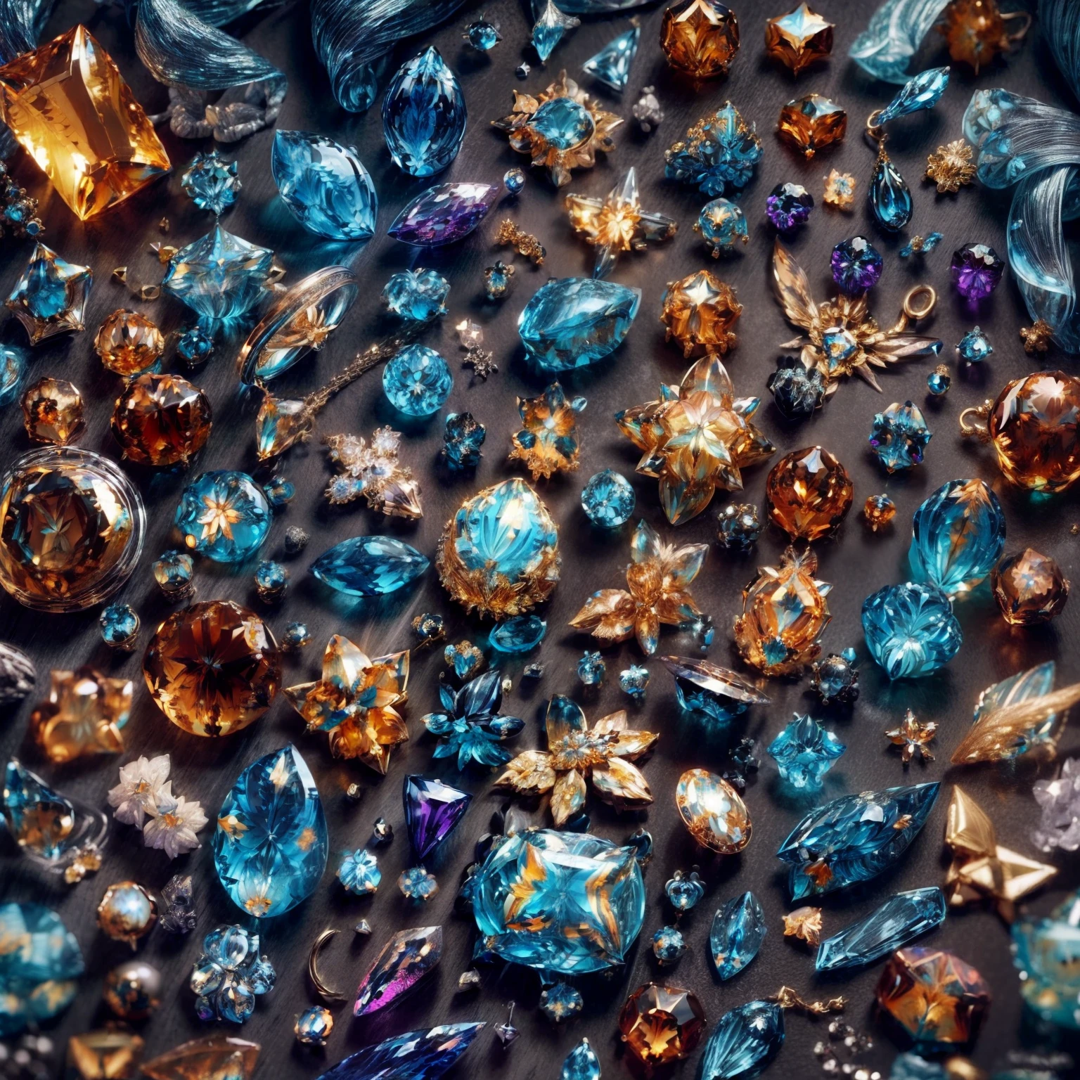(Modern army style:1.6),(Full Focus:2),(Everything is laid out in a display case:1.3),(magic item|Colorful gemstones|SakuraNS|Printed silk products|medal|ore|obsidian|pearls|Emeraude|white jade|amethyst|sapphires|Gold products|Silver products|Purple gold|Magical jewelry|antiquarian|Red Jewel|Orange gemstones|Blue gemstones|topaz|:2),Magic symbols,Magic light particle effect,High-tech luxury, High-value jewelry,,High-value metals,luxury goods,Puzzles are prohibited, Detailed and complex background, glittery, reflective light, hyper HD, Award-Awarded, A high resolution, High detail, Chiaroscuro, Cinematic lighting, Masterpiece, Ray traching,structurally correct, Super detail, High quality, High details, Best quality, 16k