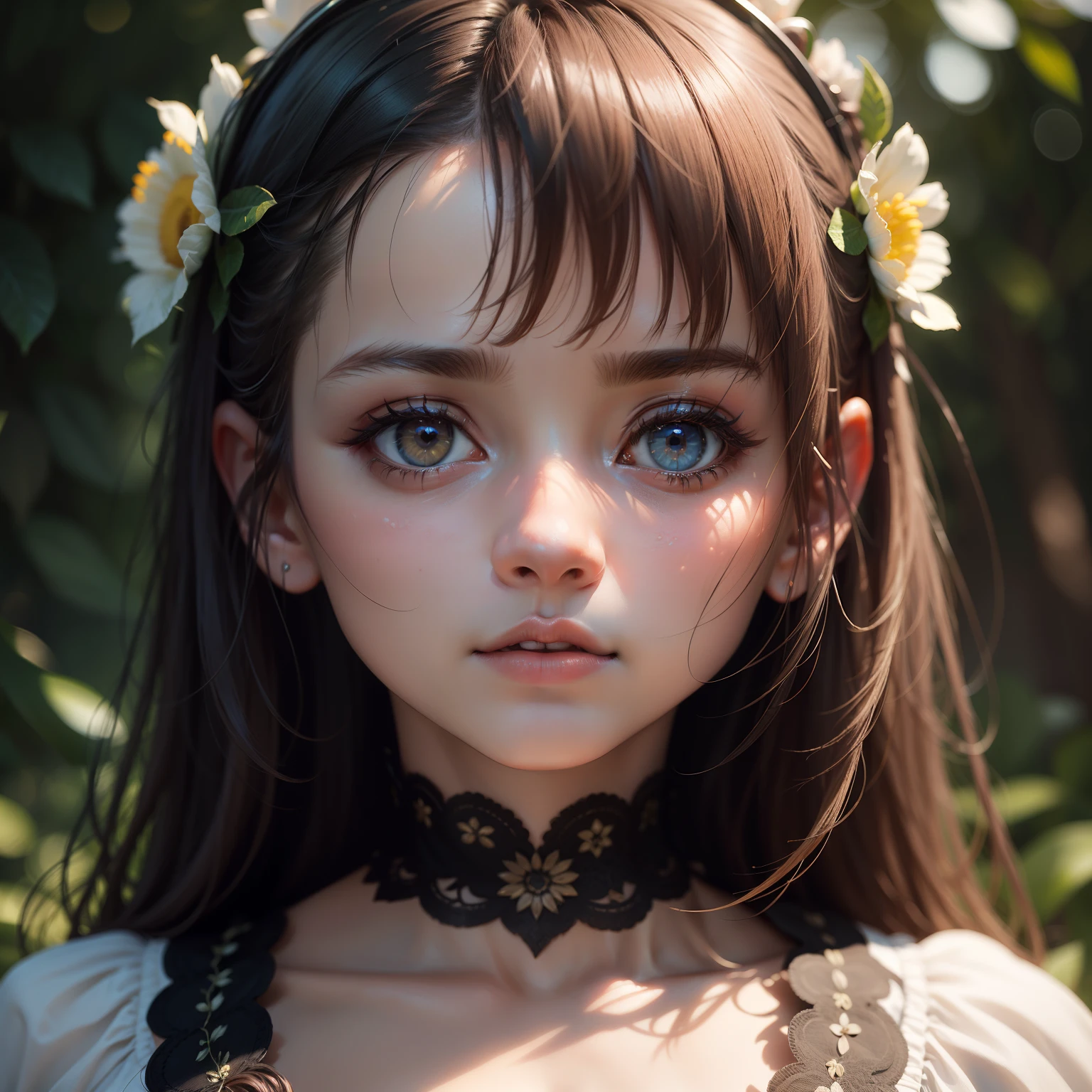 a closeup, masterpiece, top-quality, Raw foto, Photorealsitic, faces, unbelievable Ridiculous, beautiful a girl, There is a refreshing feeling、cute little, shorth hair, depth of fields, hight resolution, ultra-detailliert, finely detail, ighly detailed, extremely detailed eye and face, Sharp pupils, Realistic pupils, foco nítido, Cinematic lighting