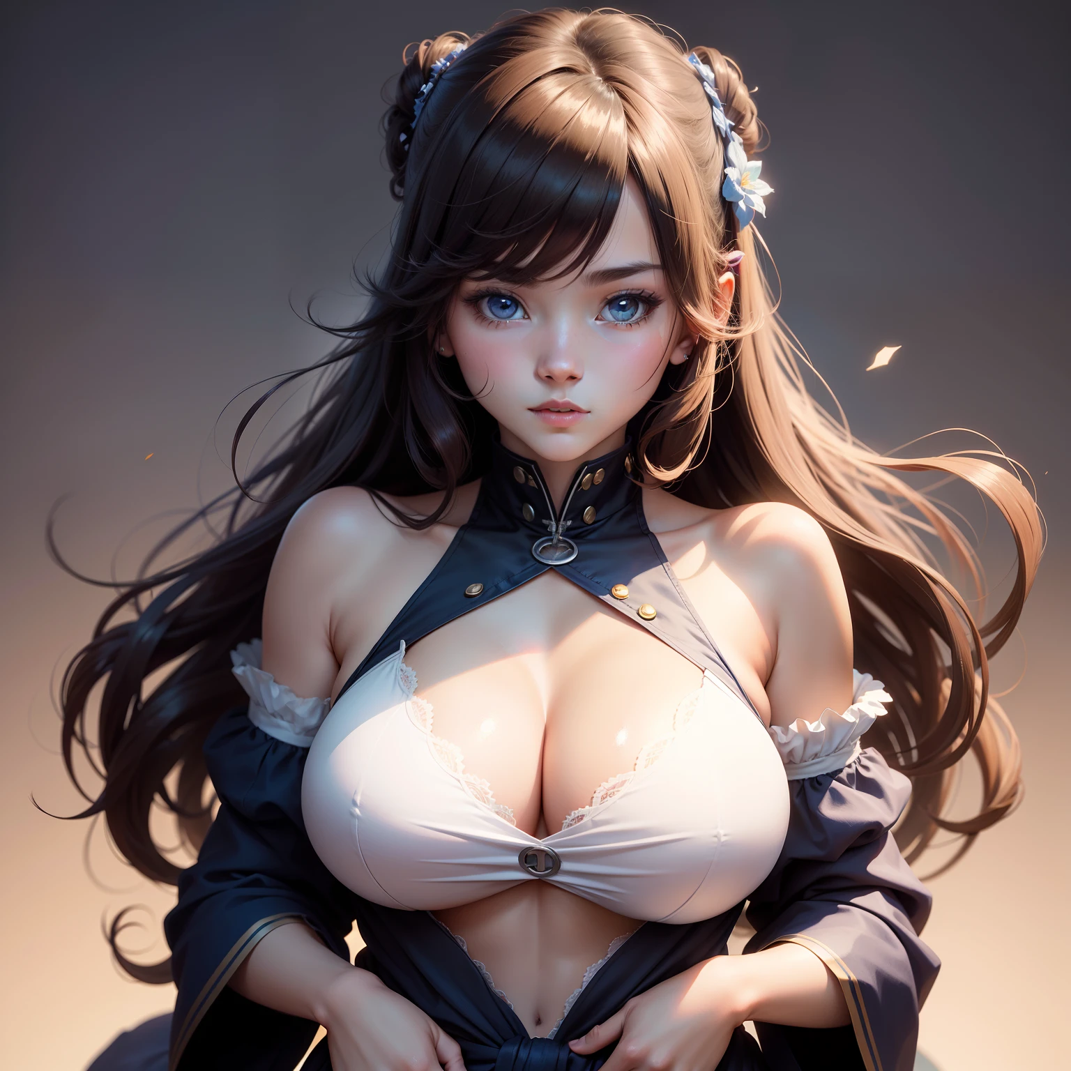 It can be used as an avatar,Cute boy,quadratic element,anime big breast,Upper body portrait,Lots of hair,Lovely hairstyle,Pleases girls