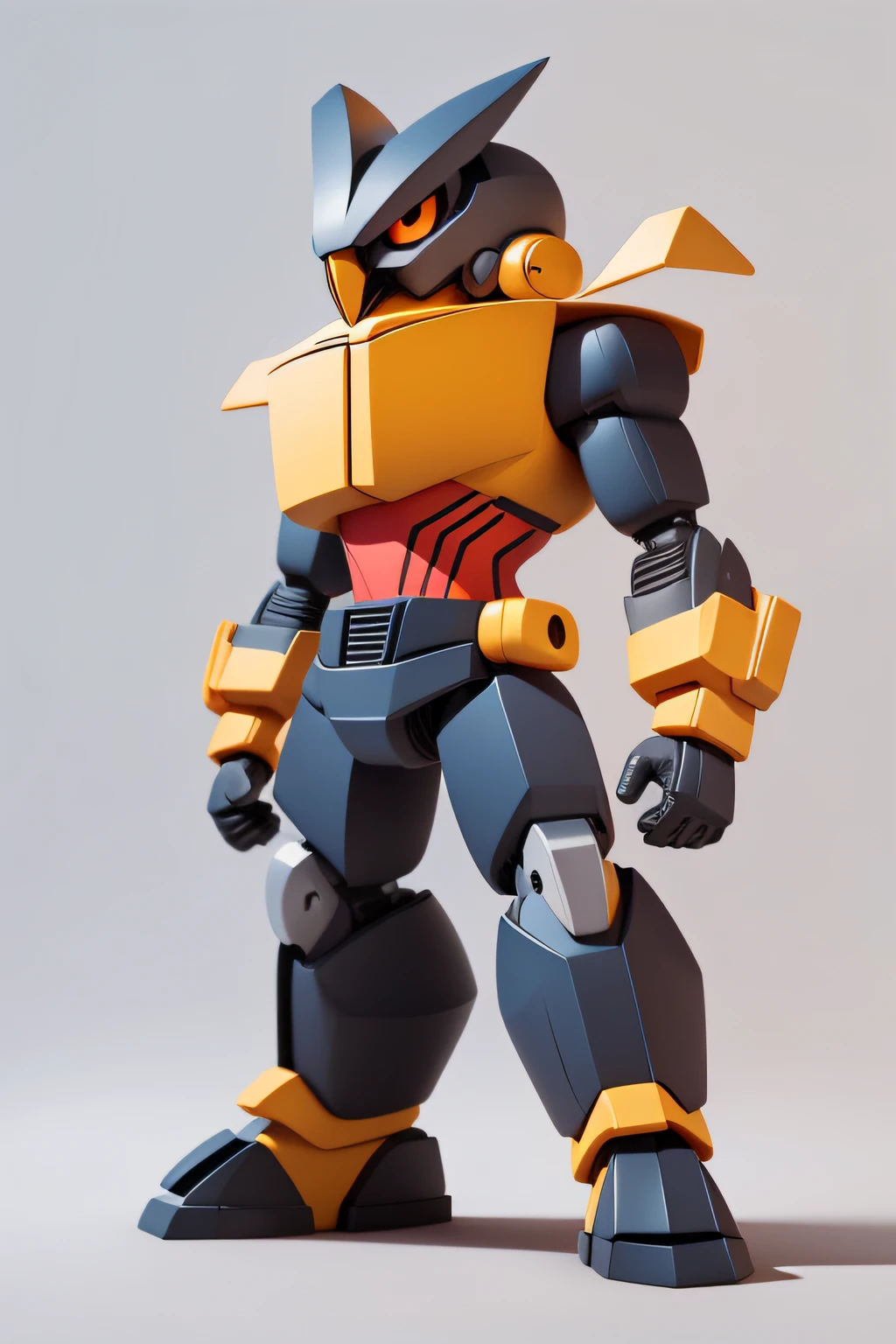 (Hand drawn cartoon style),(No shadow effect),(best qualtiy),A bird animal that looks like a Transformer,Q version image