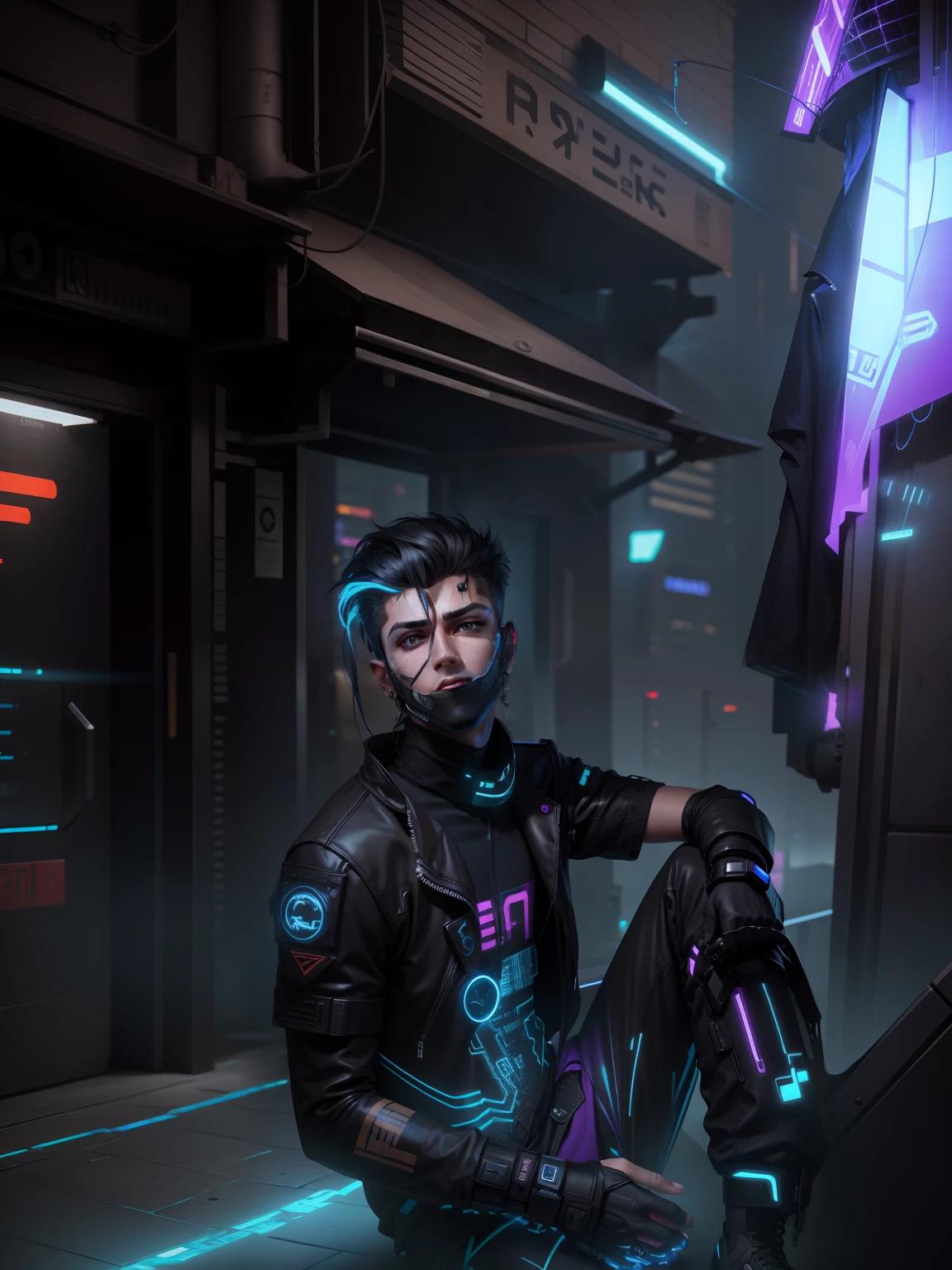 Change Background cyberpunk handsome boy, realistic body, 8k ,ultra realistic