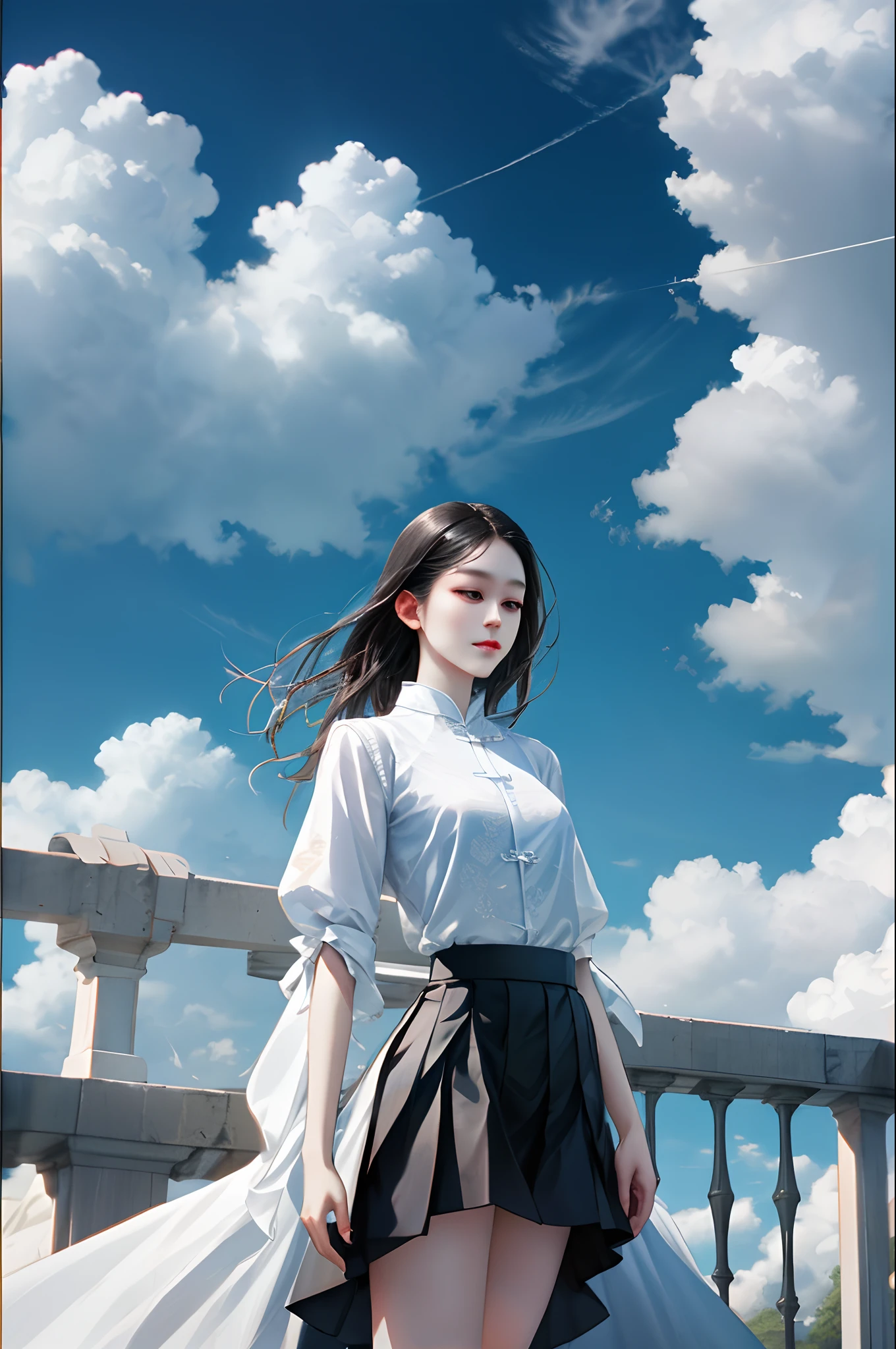 We dreamed of you,But you're three years from now,Then,Wearing a skirt, you are as gentle and elegant as a white cloud。