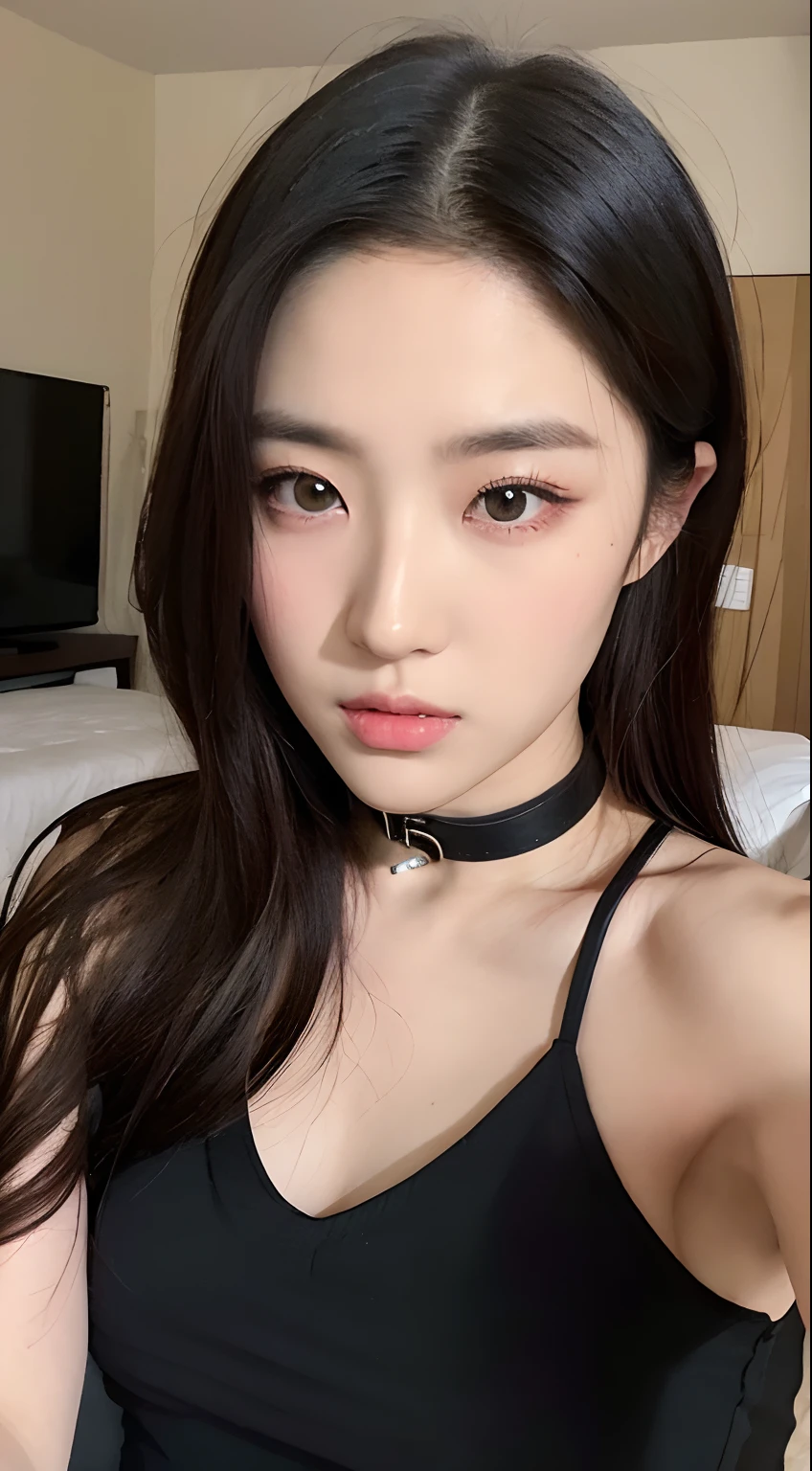 （（top-quality，8K，tmasterpiece：1.3）），Beautuful Women，Hide your face，2 girls，big breasts beautiful：1.3，Slender abs：1.1，camisole，，longblackhair，（sit on a bed），Super detailed face，Highly detailed lips，Detailed eyes，二重まぶた，Collar