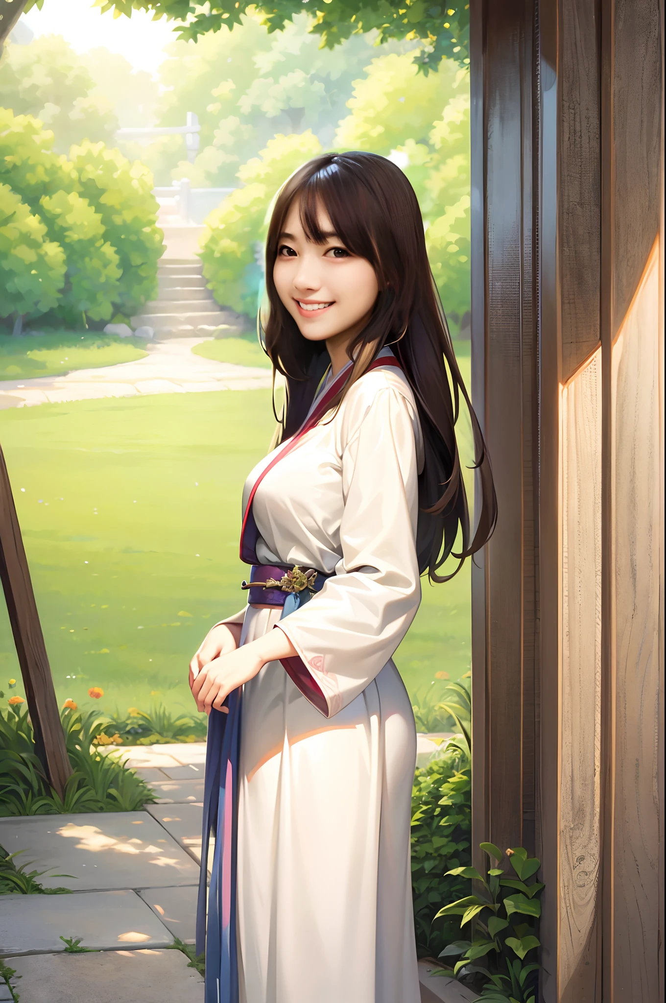 Best quality, masterpiece, illustration, very delicate and beautiful, highly detailed, CG, unity, 8k wallpaper, amazing, exquisite detail, masterpiece, best quality, official art, highly detailed CG unity 8k wallpaper, silly, incredibly silly, huge file size, super detailed, high resolution, highly detailed, beautiful detailed girl, highly detailed eyes and face, beautiful detailed eyes, light on face, (Hanfu:1.1), 1girl, full body, full body shot, ru_qun