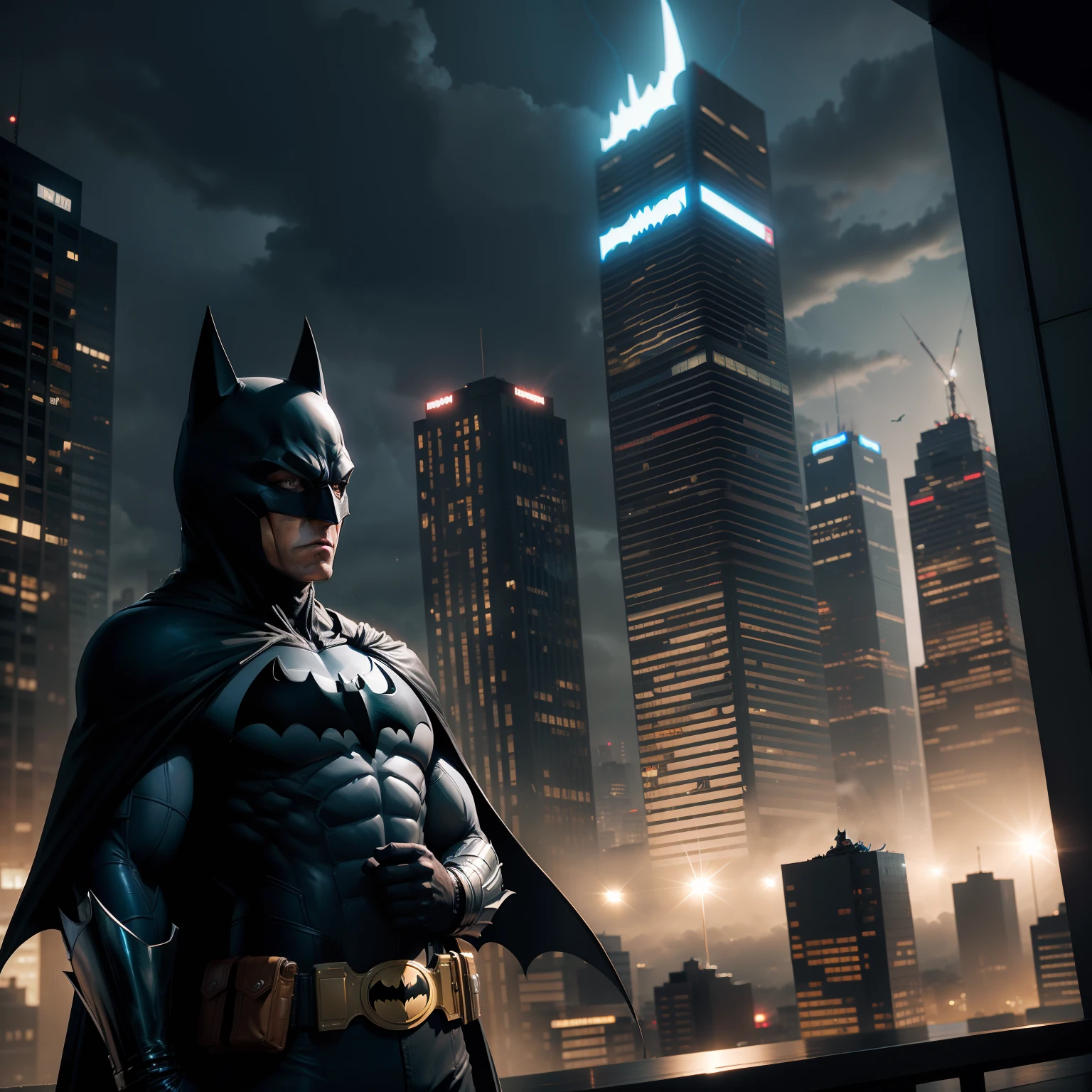Batman , Sonic, Building, chuva